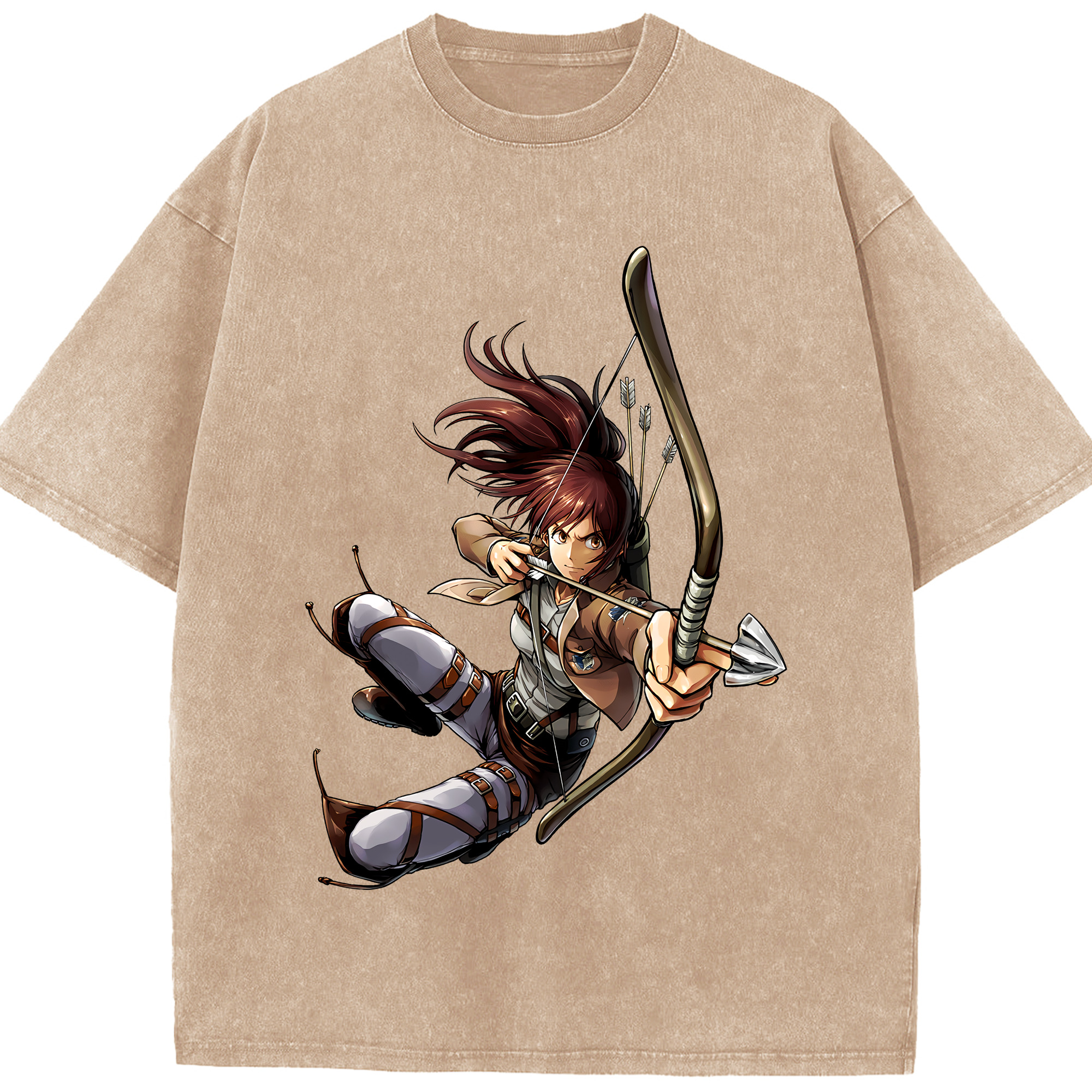 （画像用） 進撃の巨人 サシャ·ブラウス Attack on Titan Sasha Blaus 綿100% ヴィンテージ風 半袖Tシャツ（フロントプリント）