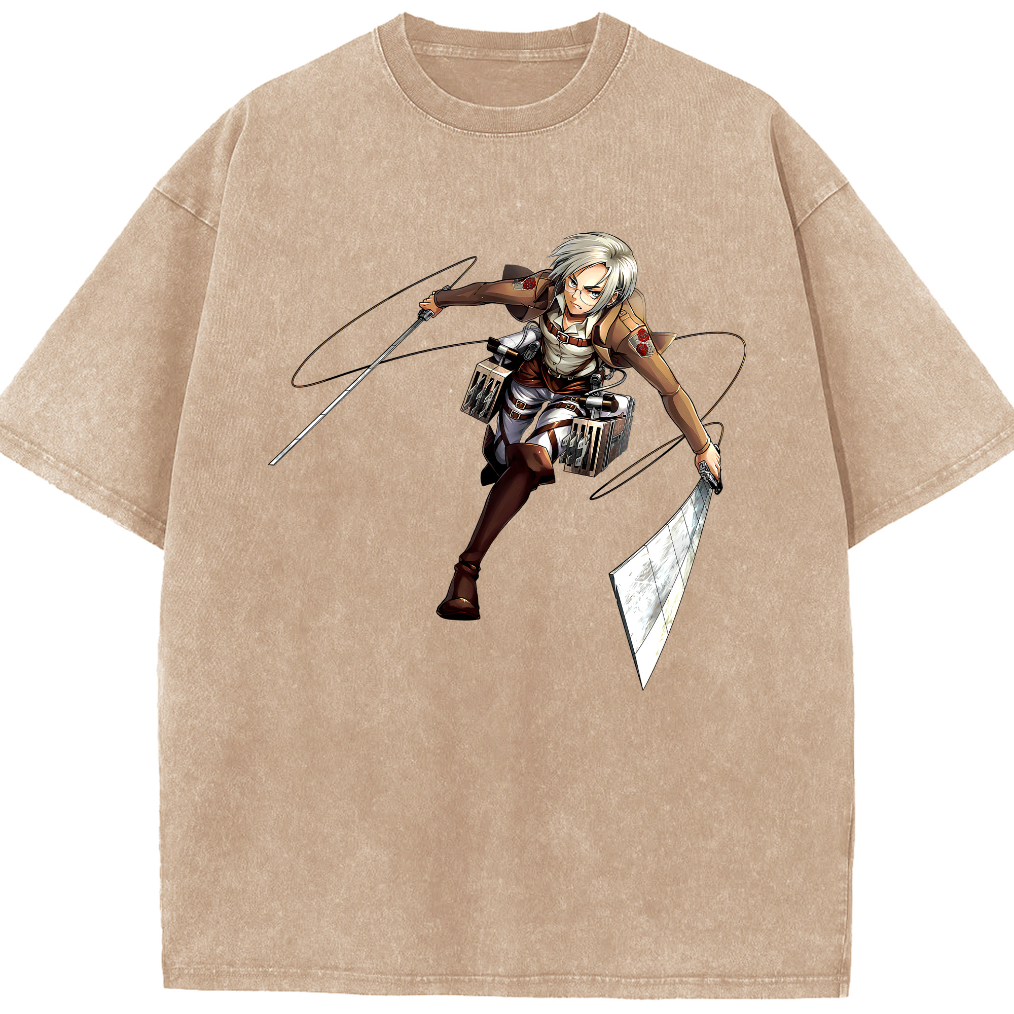 （画像用）  綿100% ヴィンテージ風 半袖Tシャツ（フロントプリント）