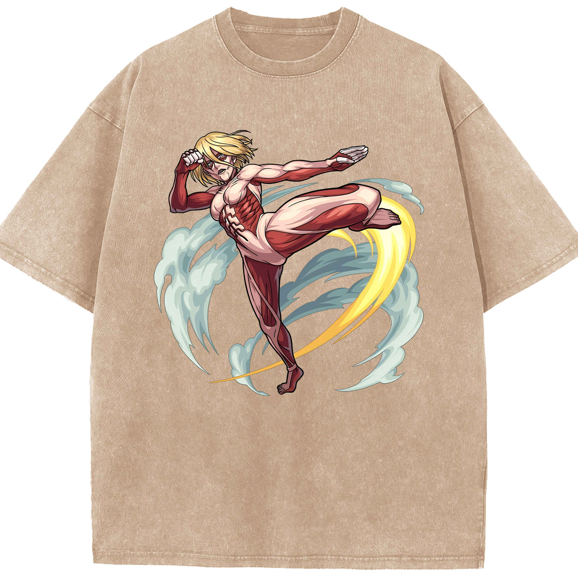 （画像用） 進撃の巨人 Attack on Titan 綿100% ヴィンテージ風 半袖Tシャツ（フロントプリント）