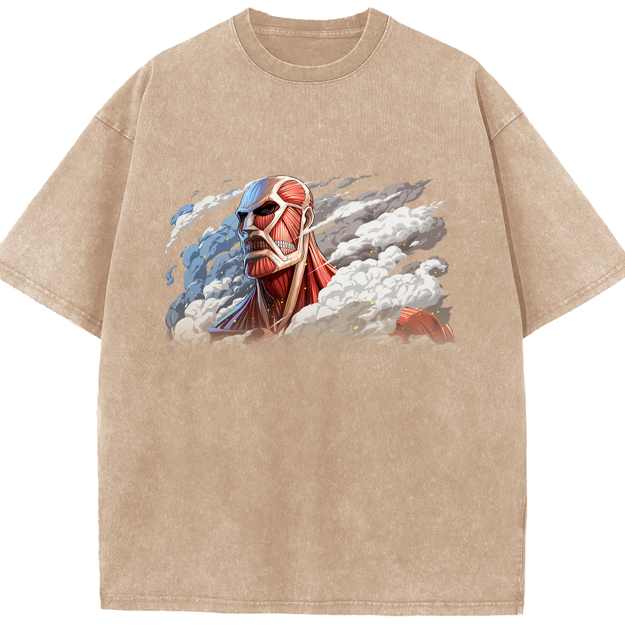 （画像用） 進撃の巨人 Attack on Titan 綿100% ヴィンテージ風 半袖Tシャツ（フロントプリント）