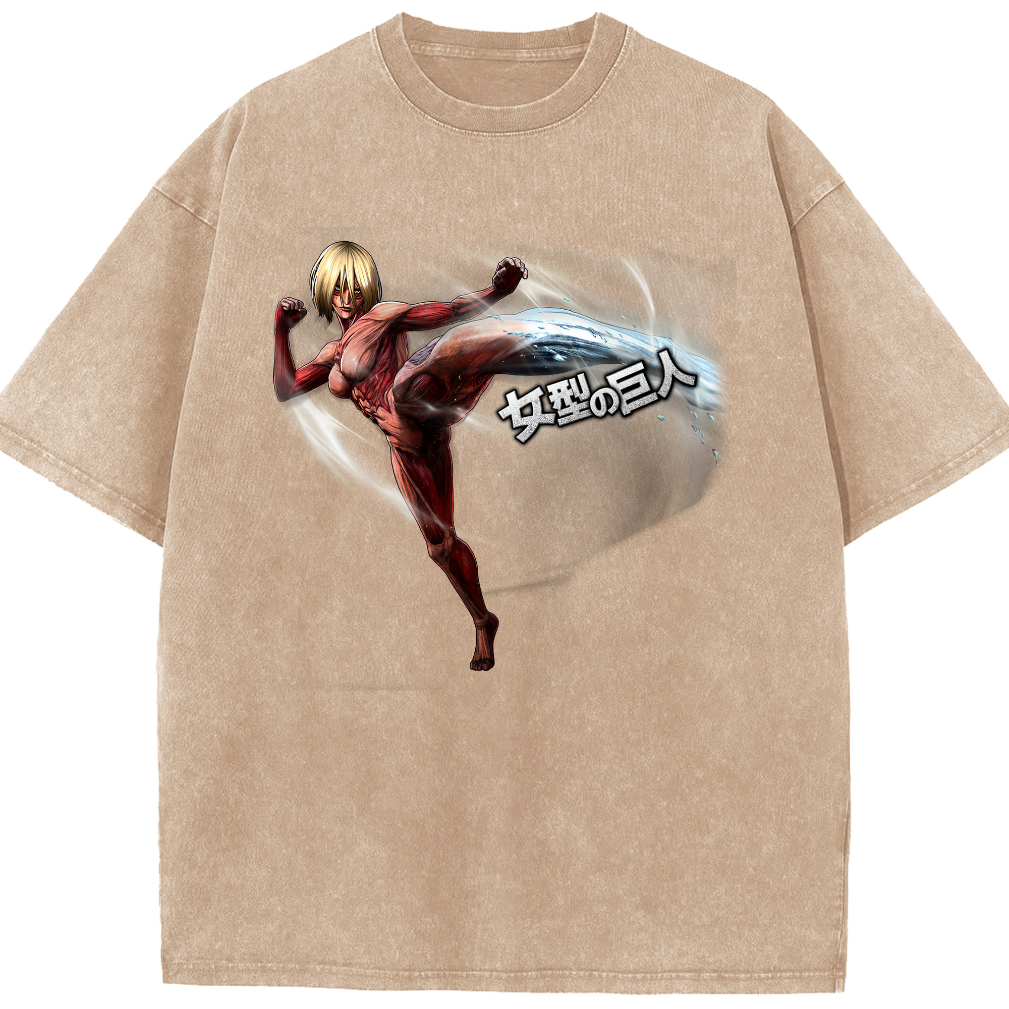 （画像用） 進撃の巨人 Attack on Titan 綿100% ヴィンテージ風 半袖Tシャツ（フロントプリント）