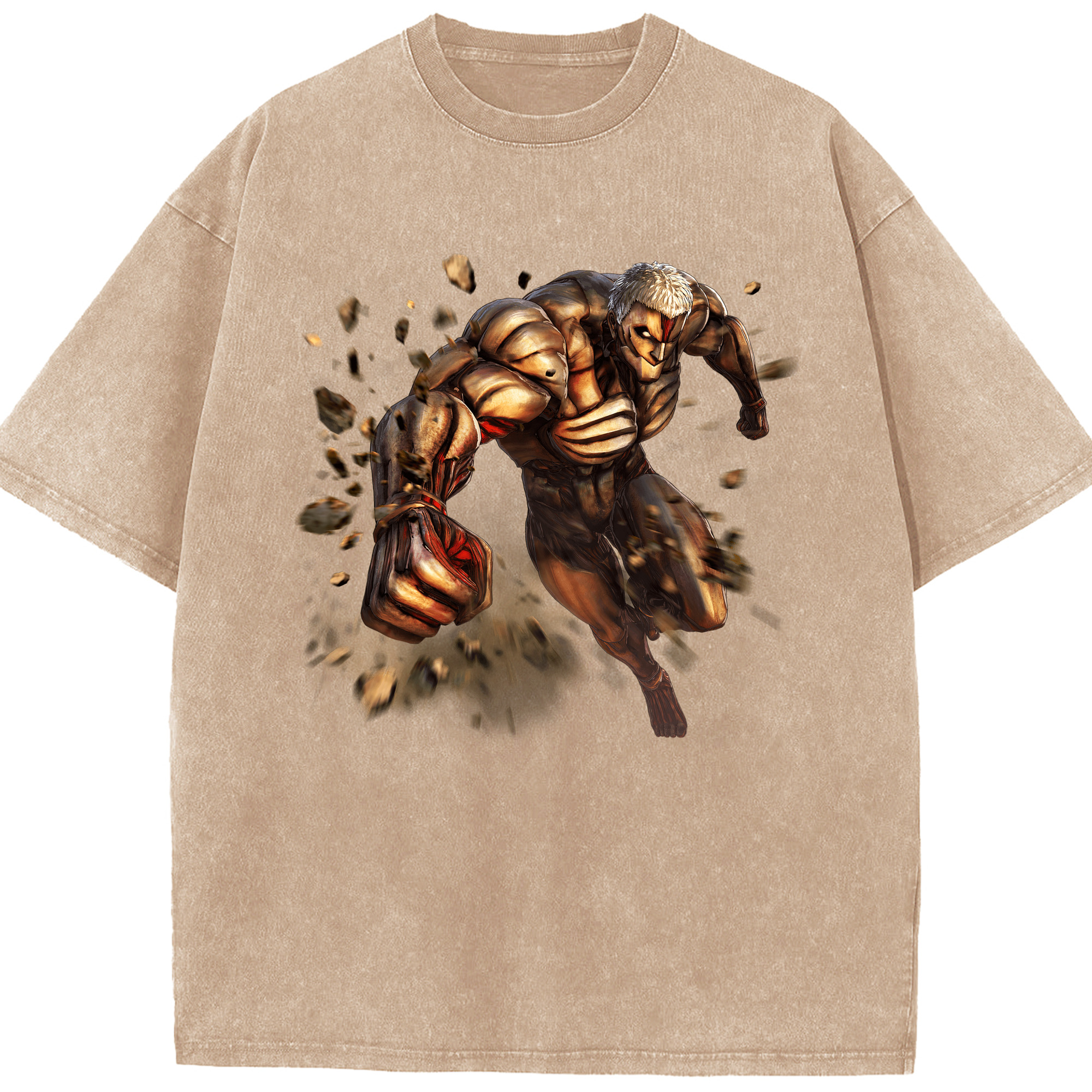 （画像用） 進撃の巨人 Attack on Titan 綿100% ヴィンテージ風 半袖Tシャツ（フロントプリント）