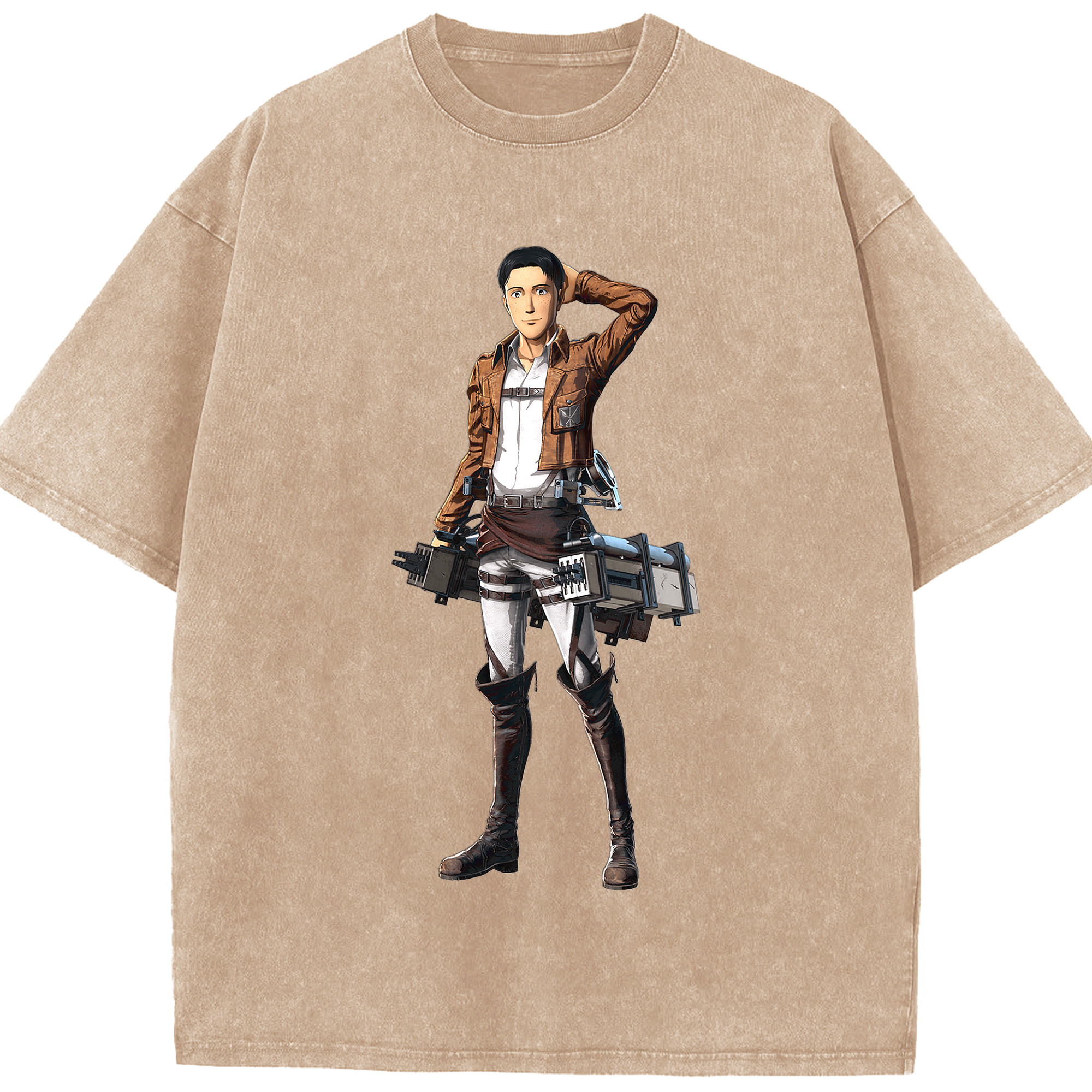 （画像用） 進撃の巨人 Attack on Titan 綿100% ヴィンテージ風 半袖Tシャツ（フロントプリント）