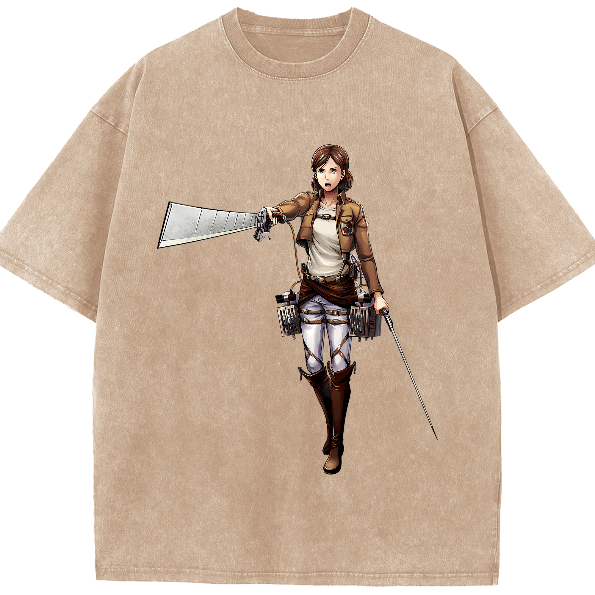 （画像用） 進撃の巨人 Attack on Titan 綿100% ヴィンテージ風 半袖Tシャツ（フロントプリント）