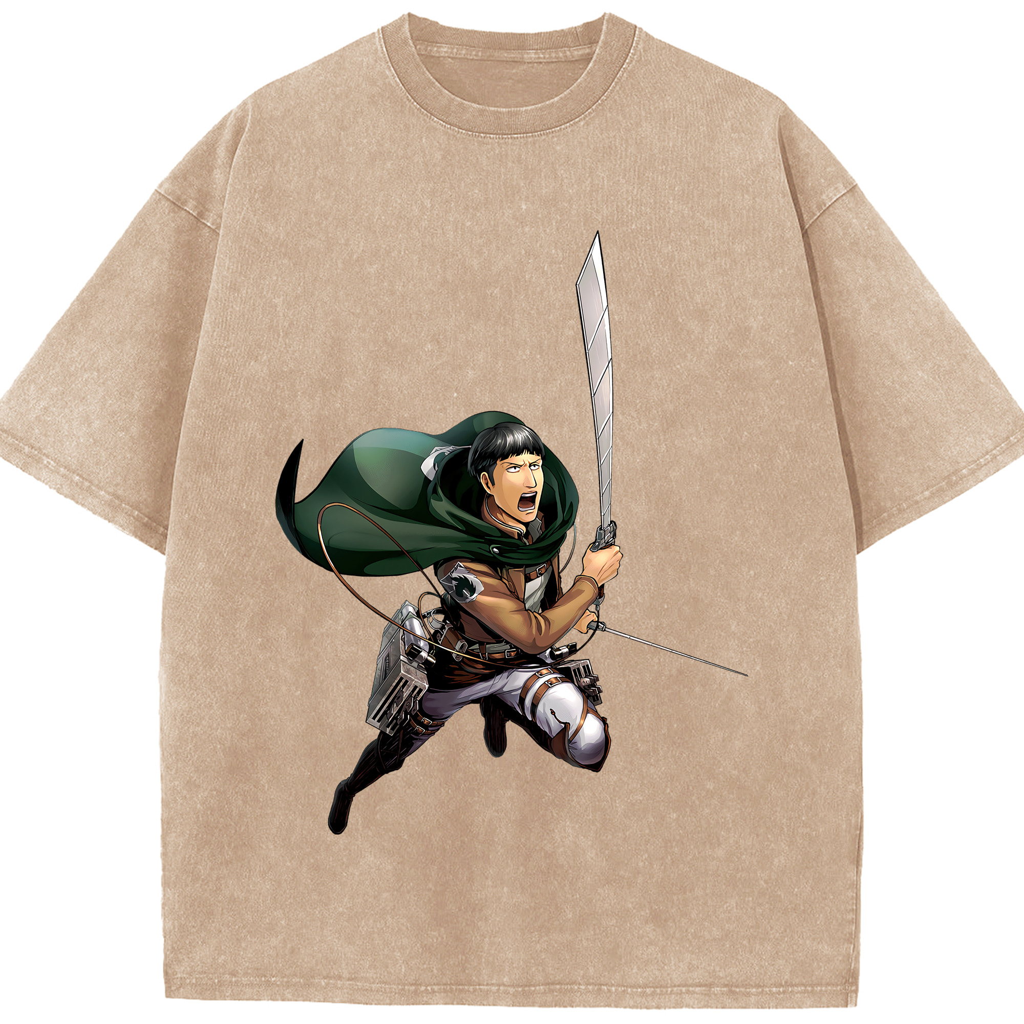 （画像用） 進撃の巨人 Attack on Titan 綿100% ヴィンテージ風 半袖Tシャツ（フロントプリント）