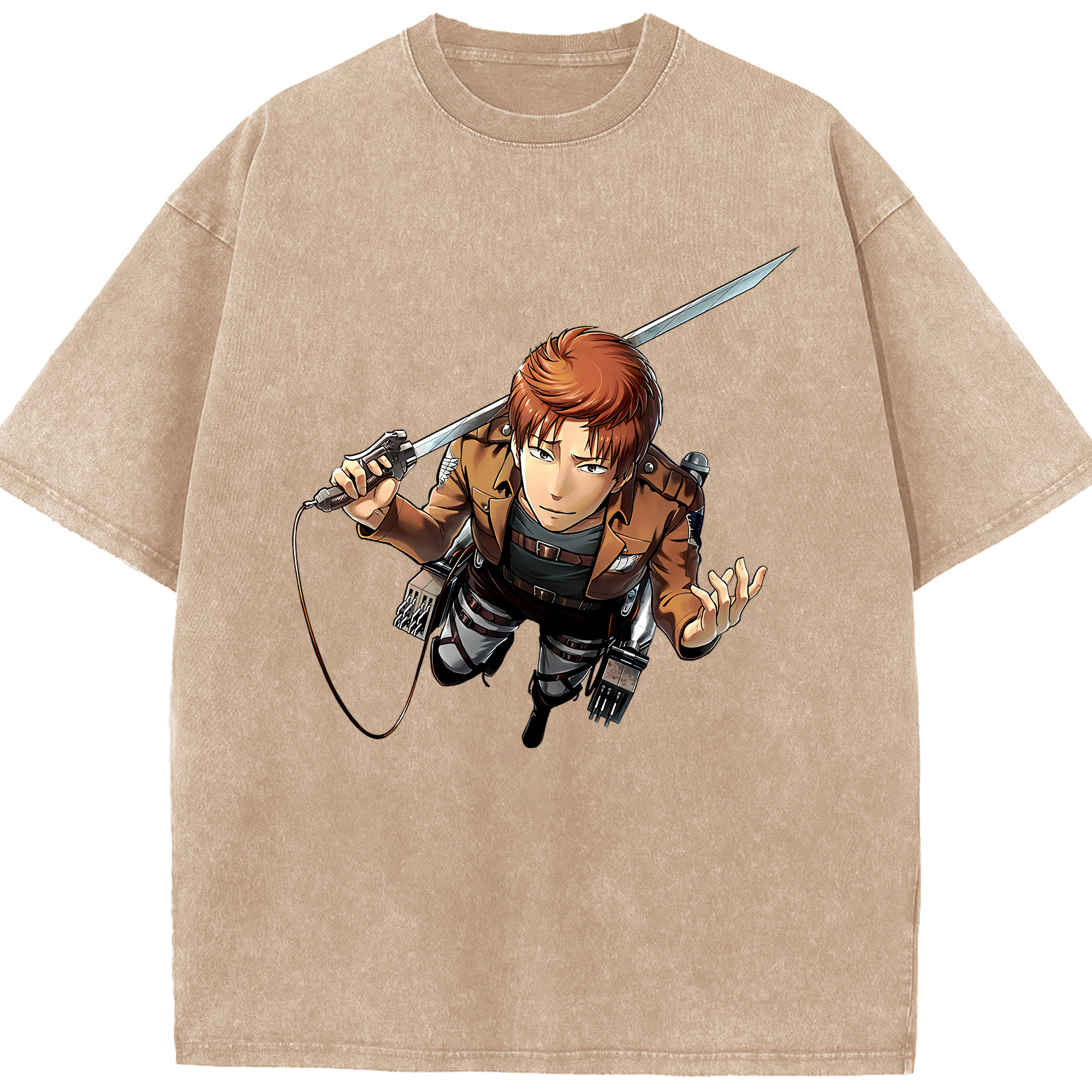 （画像用） 進撃の巨人 Attack on Titan 綿100% ヴィンテージ風 半袖Tシャツ（フロントプリント）