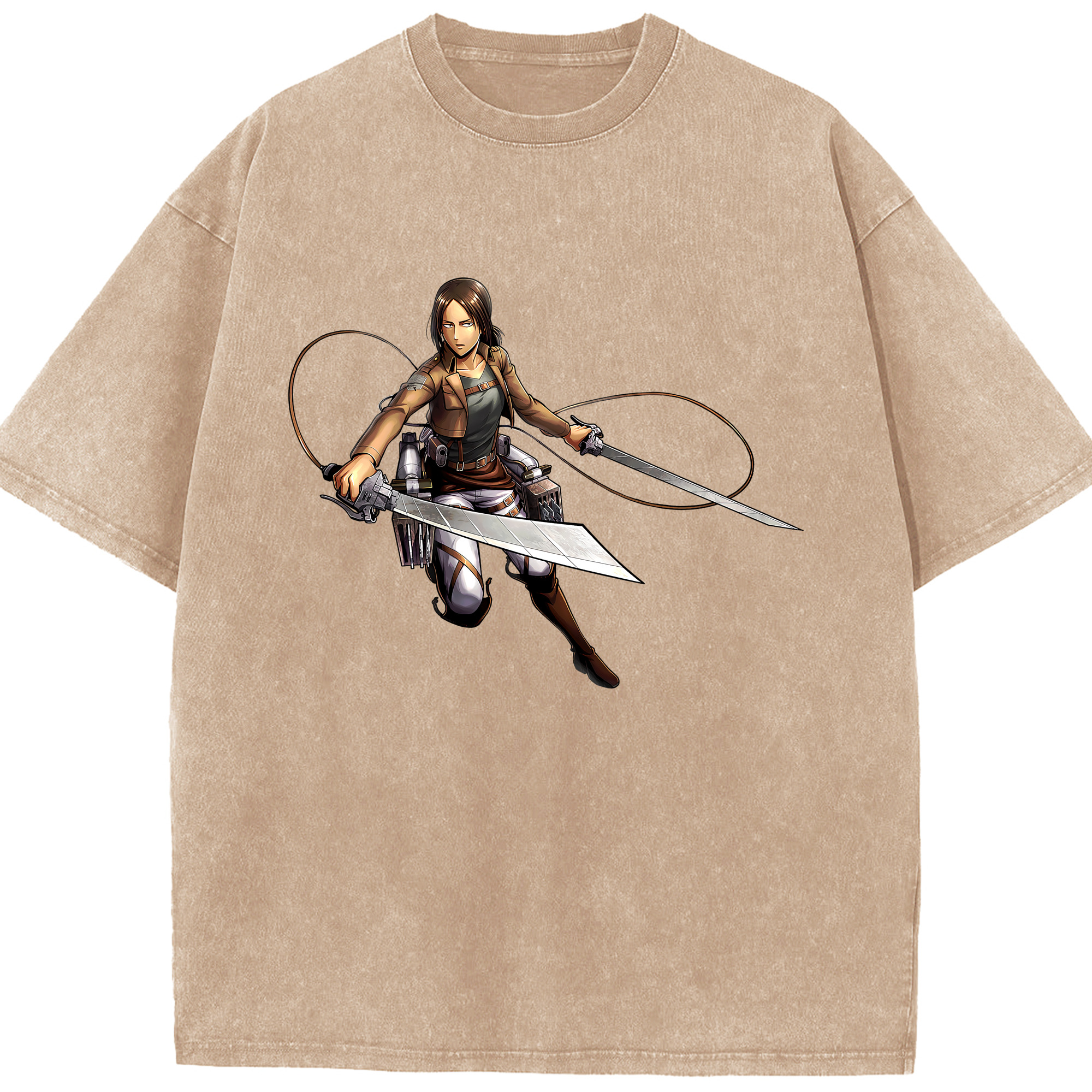 （画像用） 進撃の巨人 Attack on Titan 綿100% ヴィンテージ風 半袖Tシャツ（フロントプリント）
