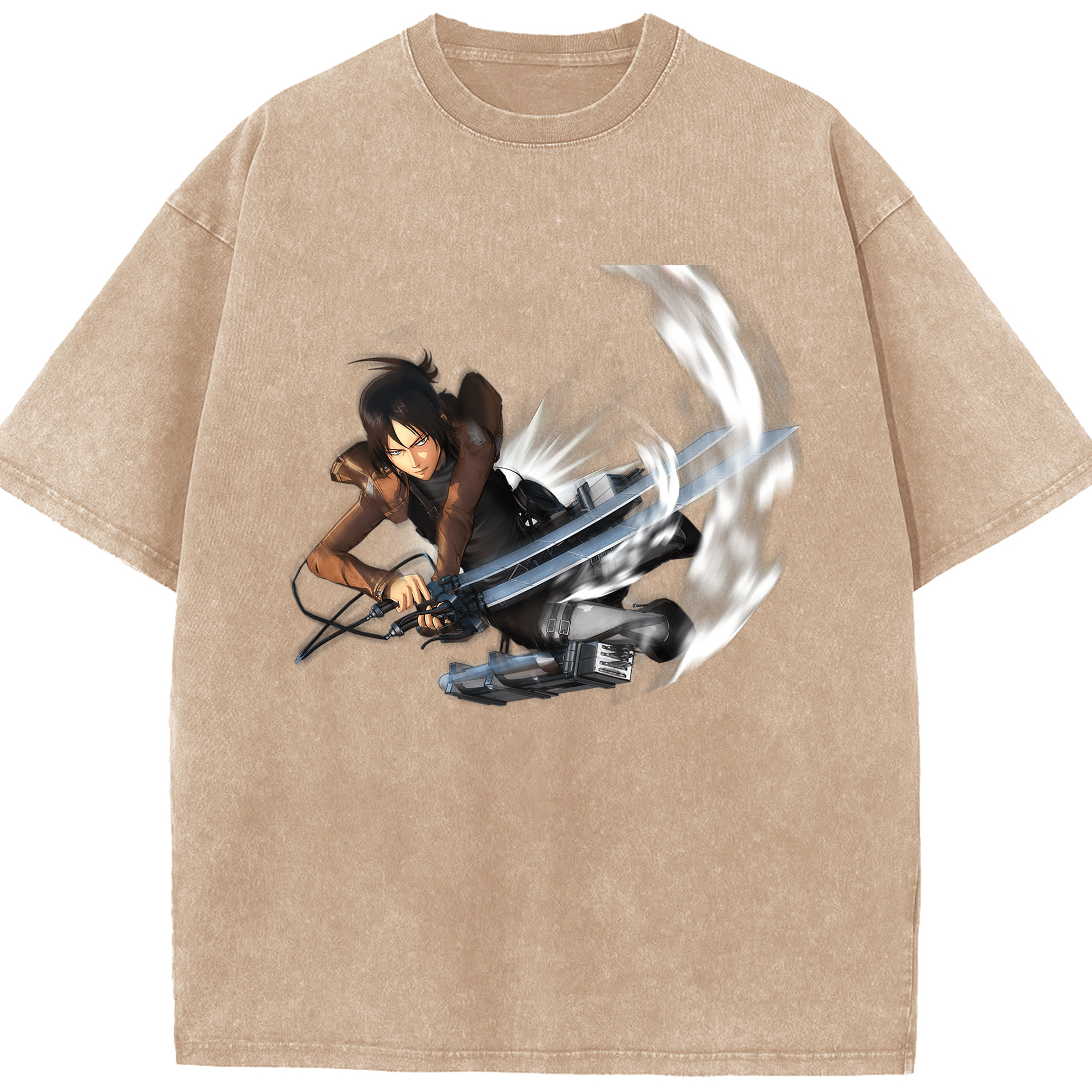 （画像用） 進撃の巨人 Attack on Titan 綿100% ヴィンテージ風 半袖Tシャツ（フロントプリント）