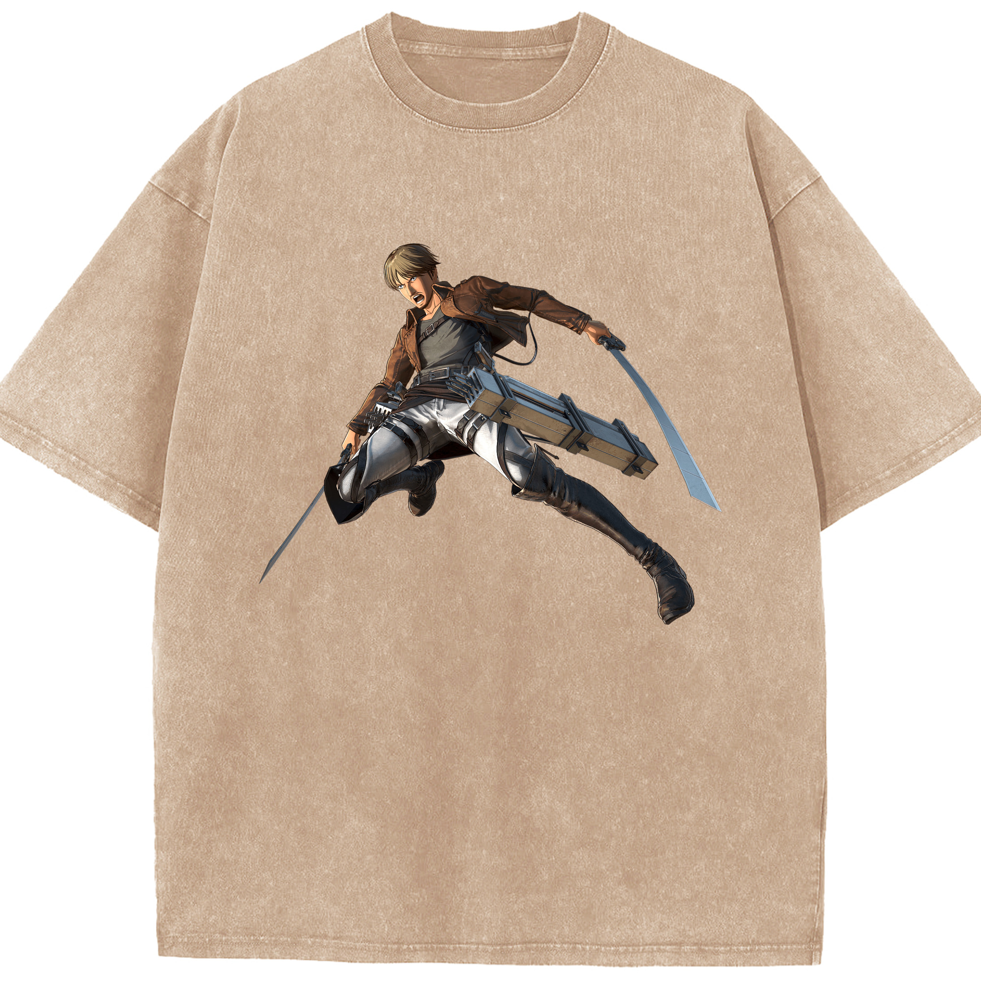 （画像用） 進撃の巨人 Attack on Titan 綿100% ヴィンテージ風 半袖Tシャツ（フロントプリント）