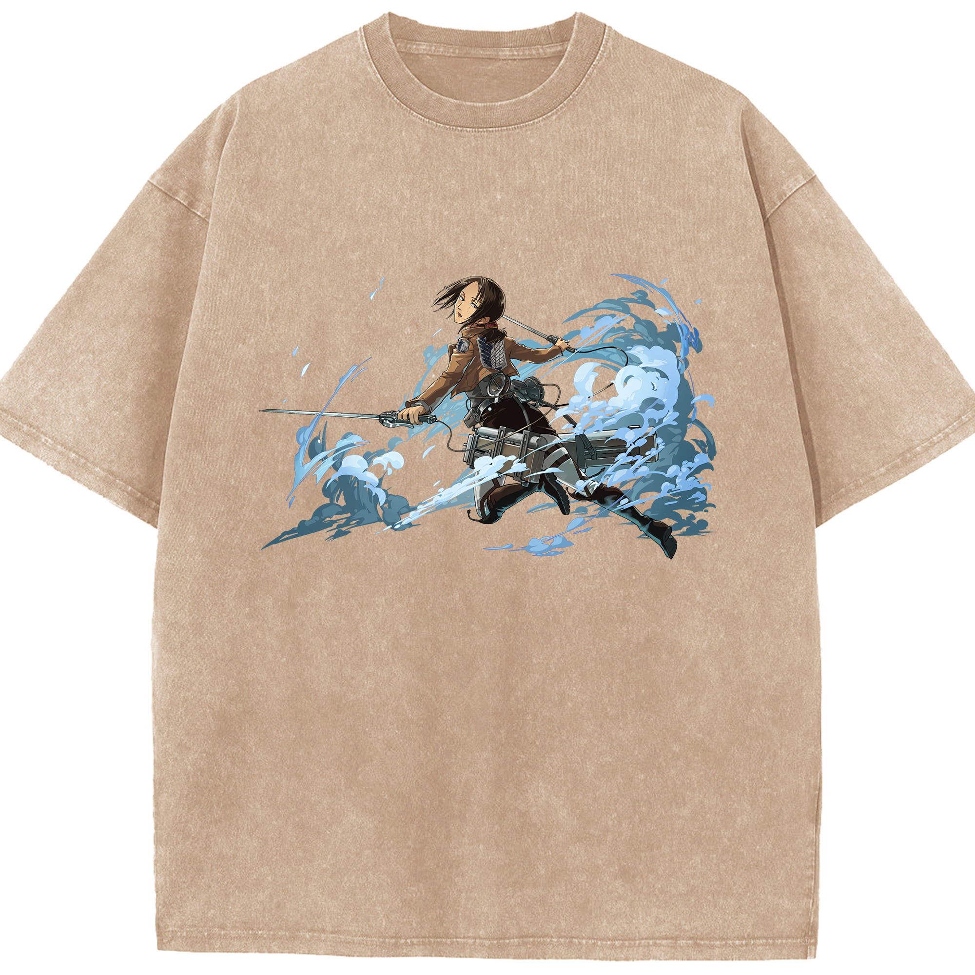 （画像用） 進撃の巨人 Attack on Titan 綿100% ヴィンテージ風 半袖Tシャツ（フロントプリント）