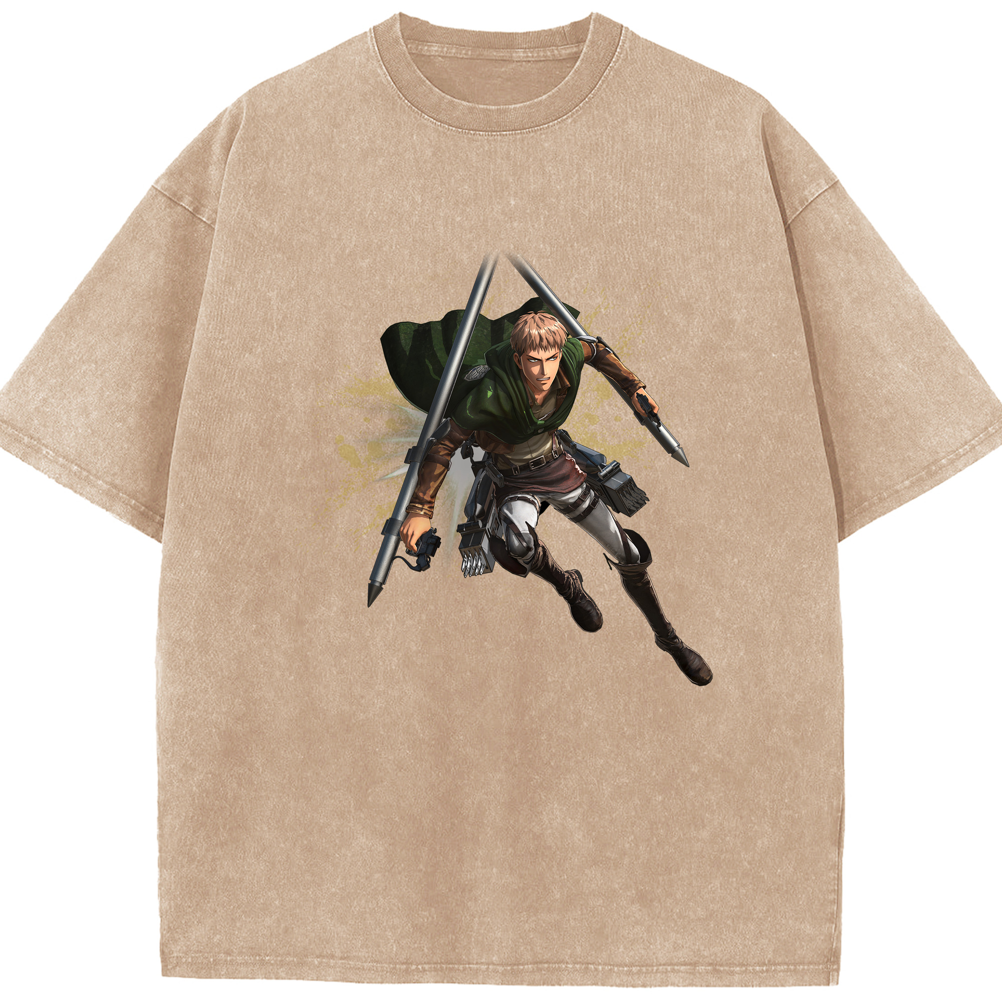 （画像用） 進撃の巨人 ジャン・キルシュタイン Attack on Titan Jean Kirstein 綿100% ヴィンテージ風 半袖Tシャツ（フロントプリント）