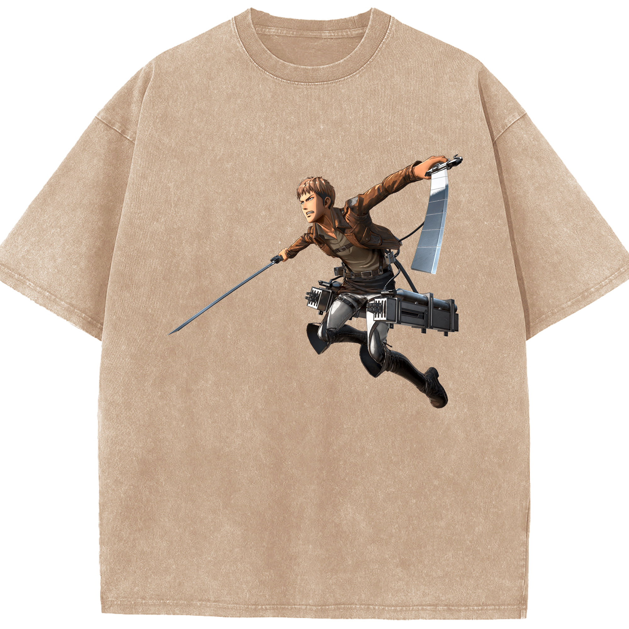 （画像用） 進撃の巨人 ジャン・キルシュタイン Attack on Titan Jean Kirstein 綿100% ヴィンテージ風 半袖Tシャツ（フロントプリント）