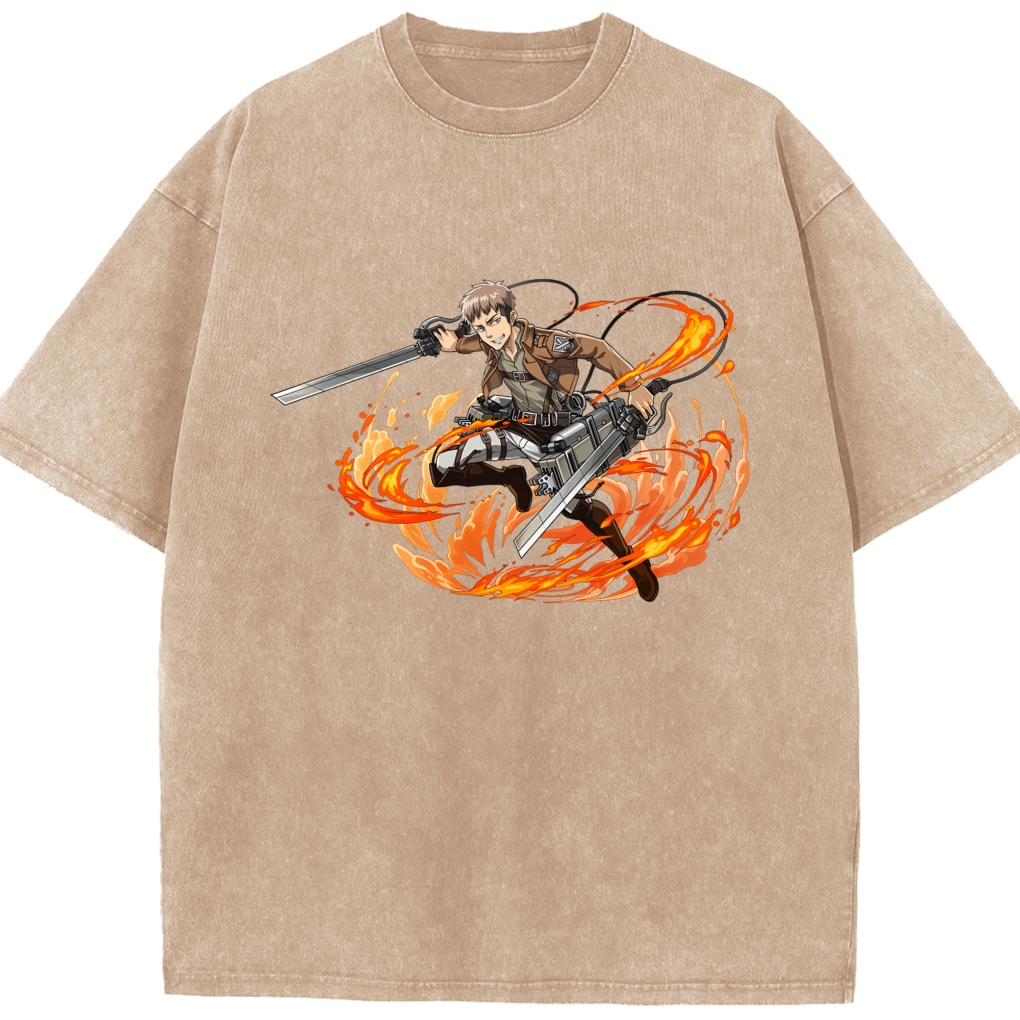 （画像用） 進撃の巨人 ジャン・キルシュタイン Attack on Titan Jean Kirstein 綿100% ヴィンテージ風 半袖Tシャツ（フロントプリント）