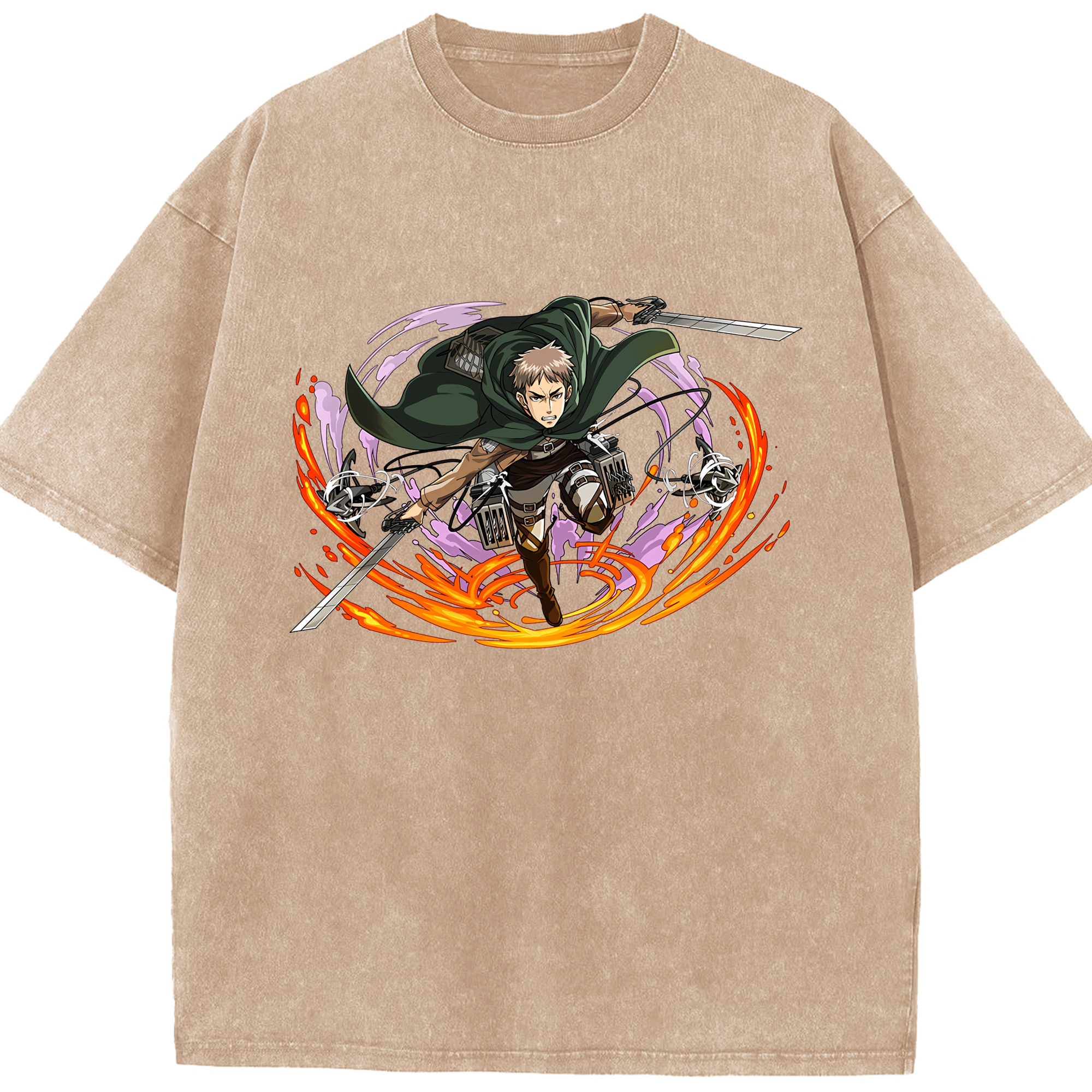 （画像用） 進撃の巨人 ジャン・キルシュタイン Attack on Titan Jean Kirstein 綿100% ヴィンテージ風 半袖Tシャツ（フロントプリント）
