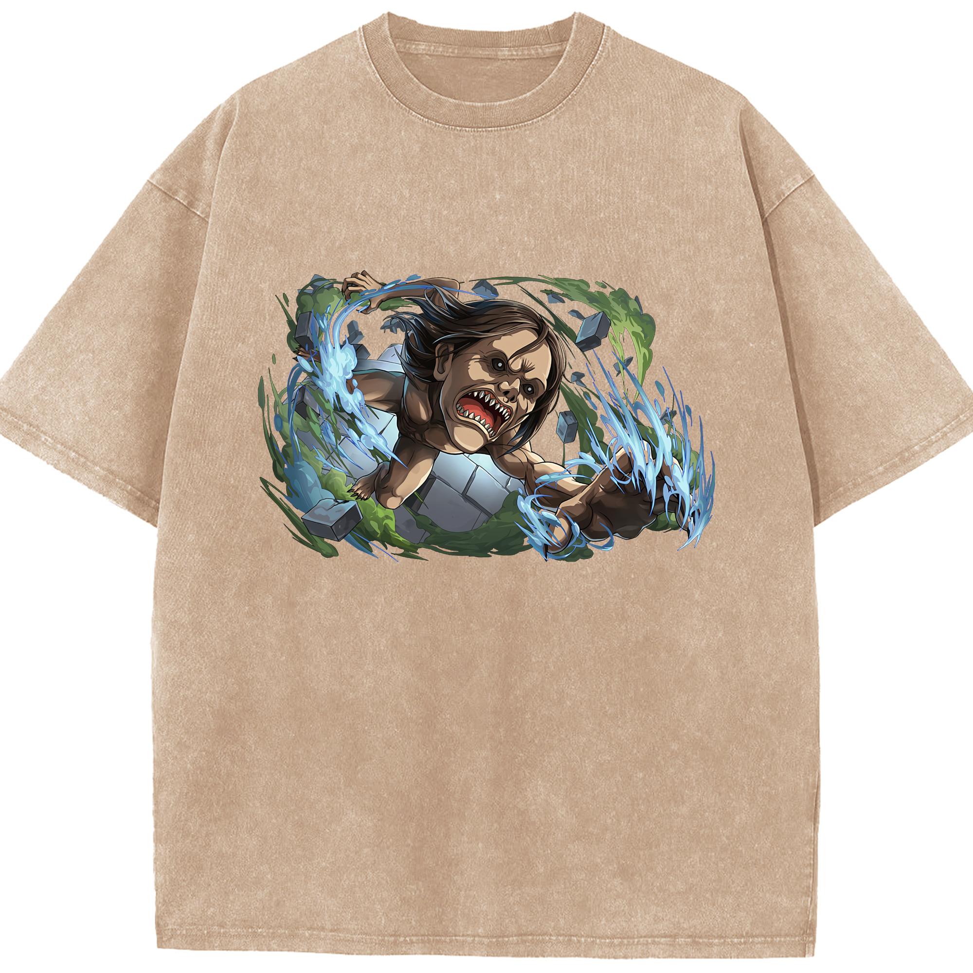 （画像用） 進撃の巨人 Attack on Titan 綿100% ヴィンテージ風 半袖Tシャツ（フロントプリント）