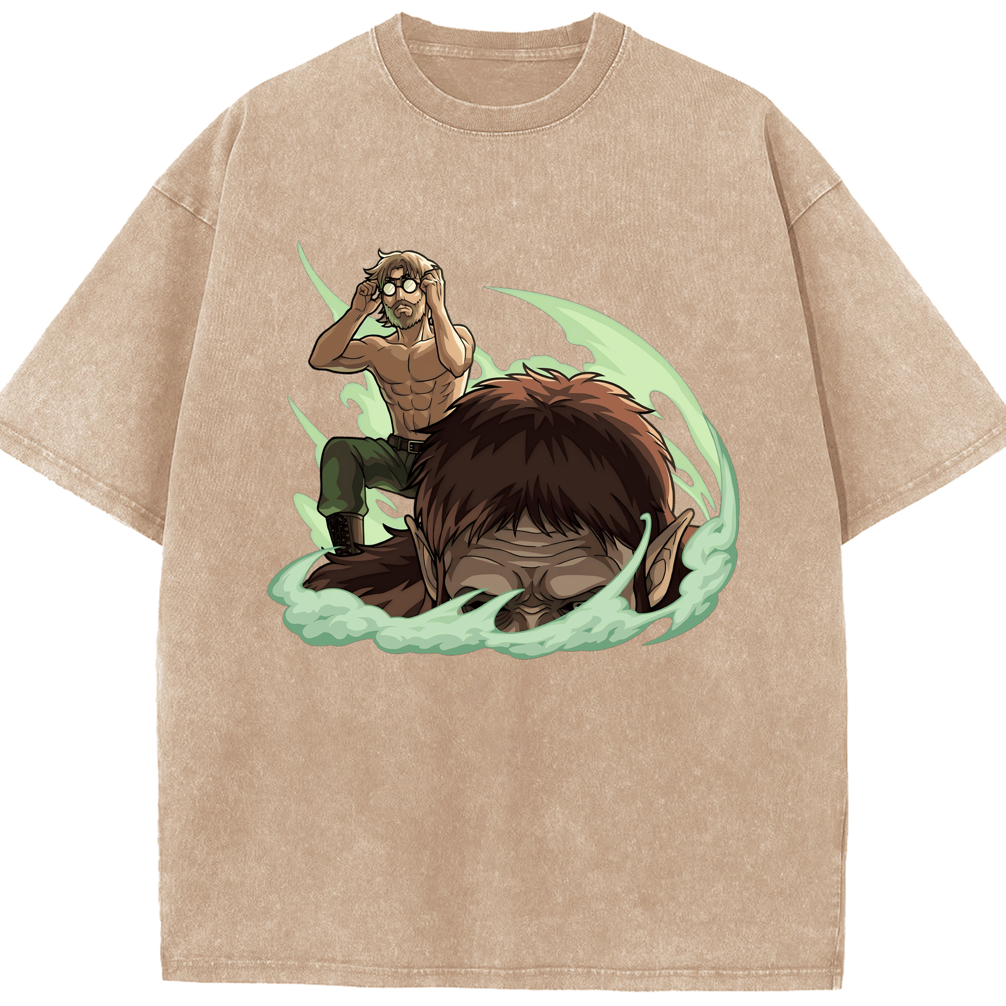 （画像用） 進撃の巨人 Attack on Titan 綿100% ヴィンテージ風 半袖Tシャツ（フロントプリント）