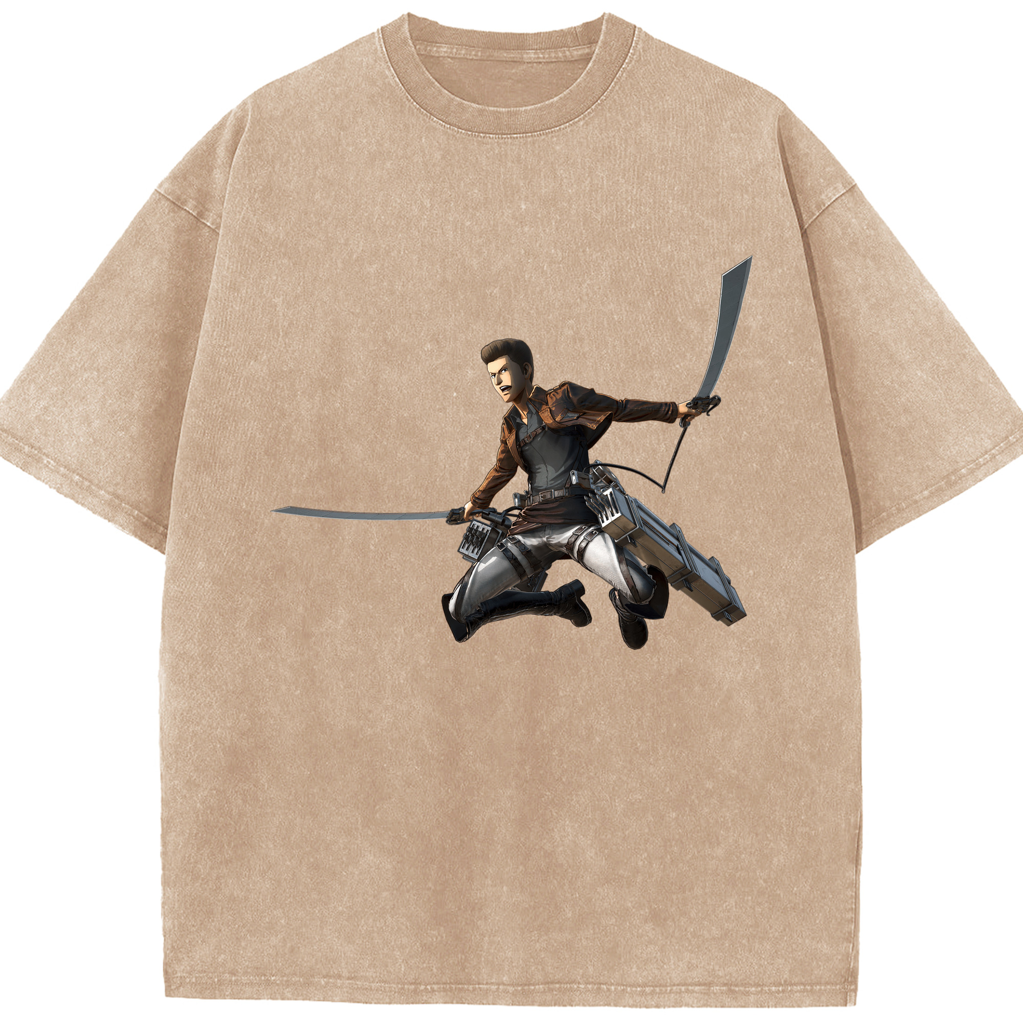 （画像用） 進撃の巨人 Attack on Titan 綿100% ヴィンテージ風 半袖Tシャツ（フロントプリント）