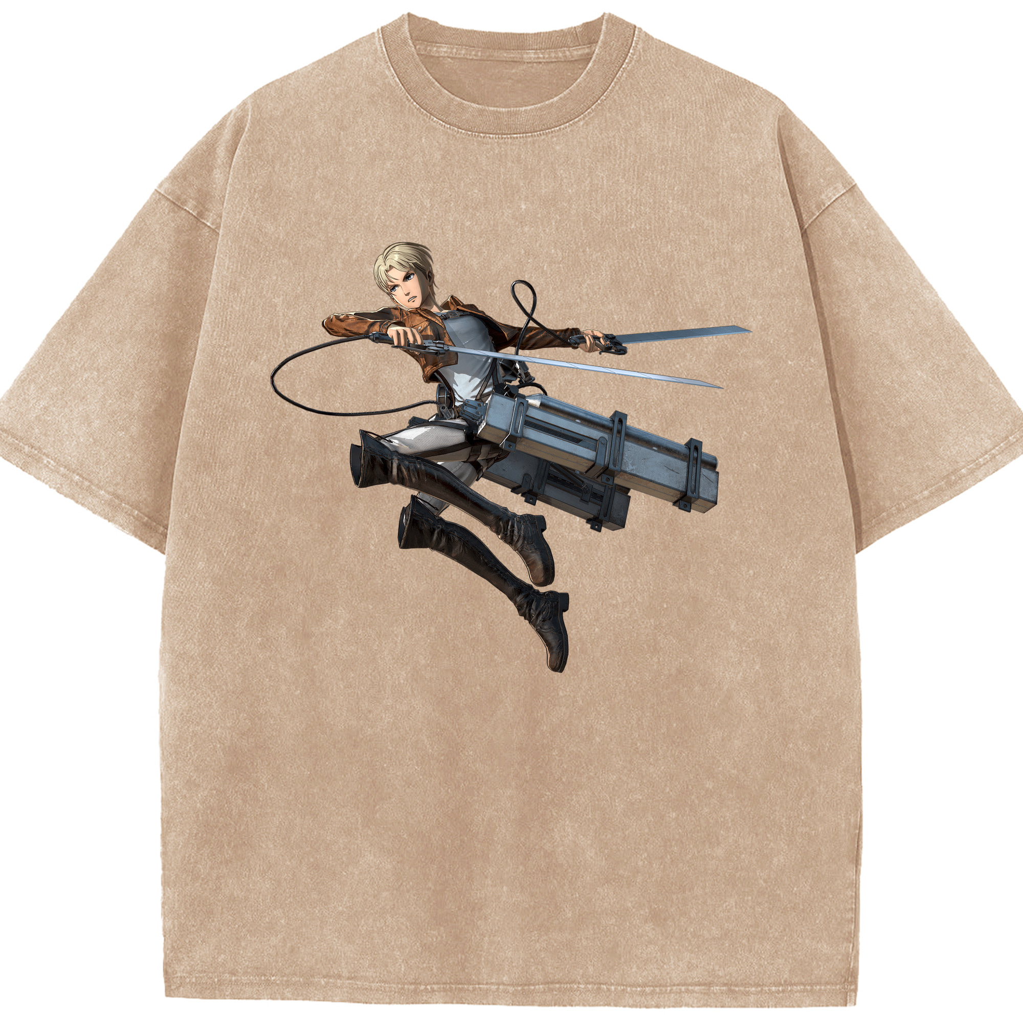 （画像用） 進撃の巨人 Attack on Titan 綿100% ヴィンテージ風 半袖Tシャツ（フロントプリント）