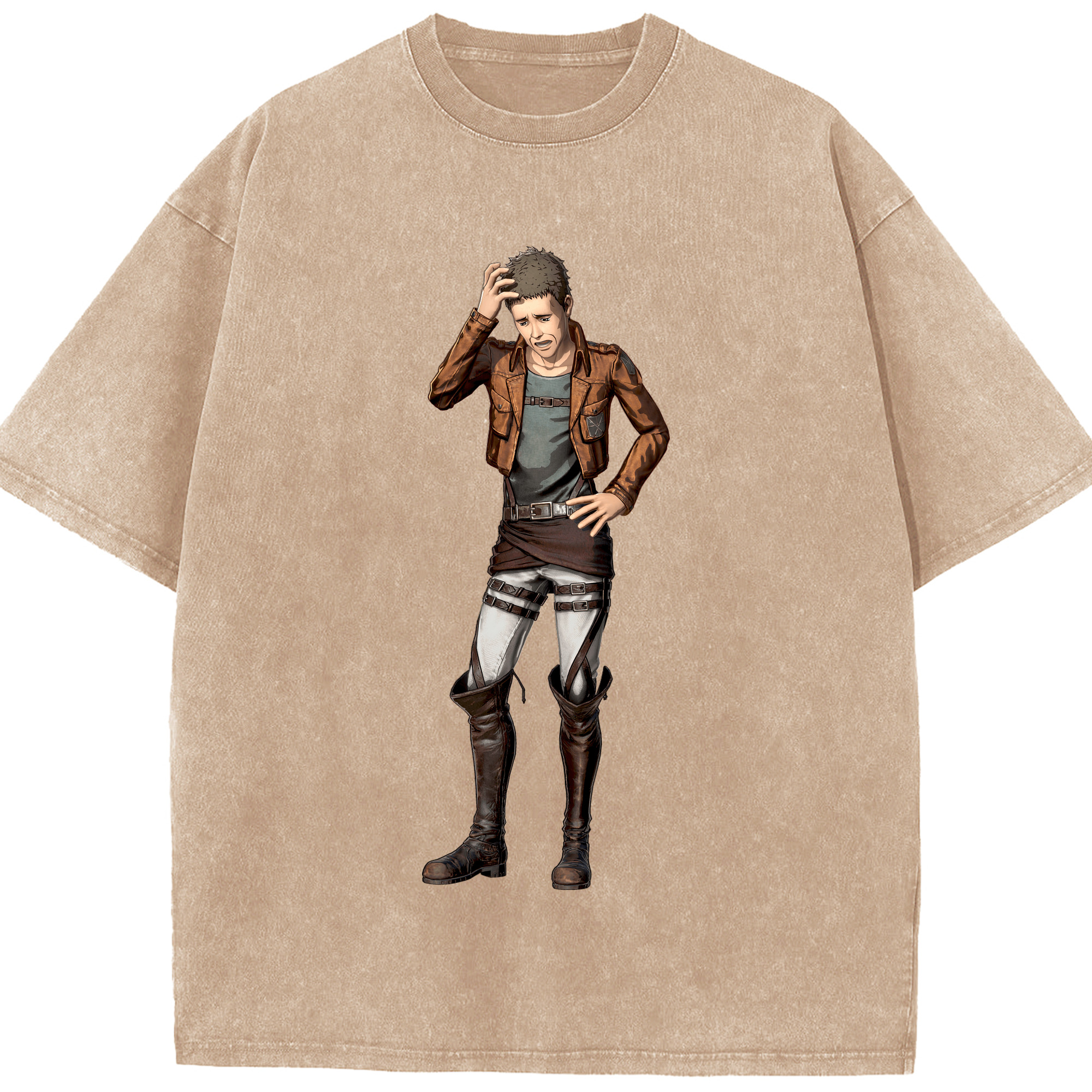 （画像用） 進撃の巨人 Attack on Titan 綿100% ヴィンテージ風 半袖Tシャツ（フロントプリント）