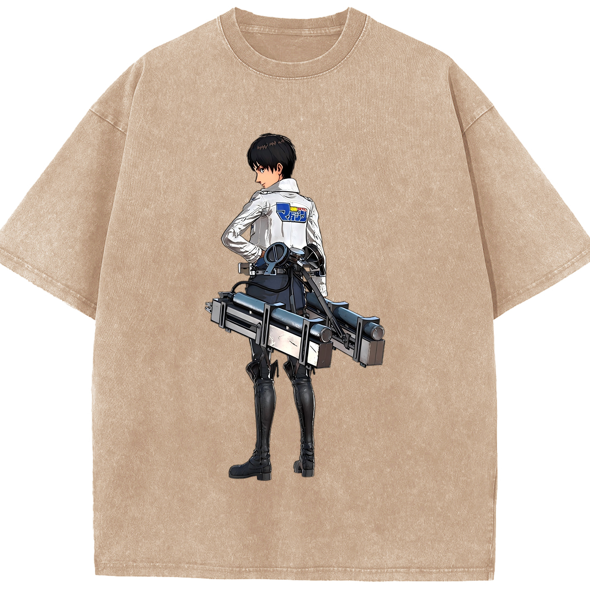 （画像用） 進撃の巨人 エレン･イェーガー Attack on Titan Eren Jäger 綿100% ヴィンテージ風 半袖Tシャツ（フロントプリント）