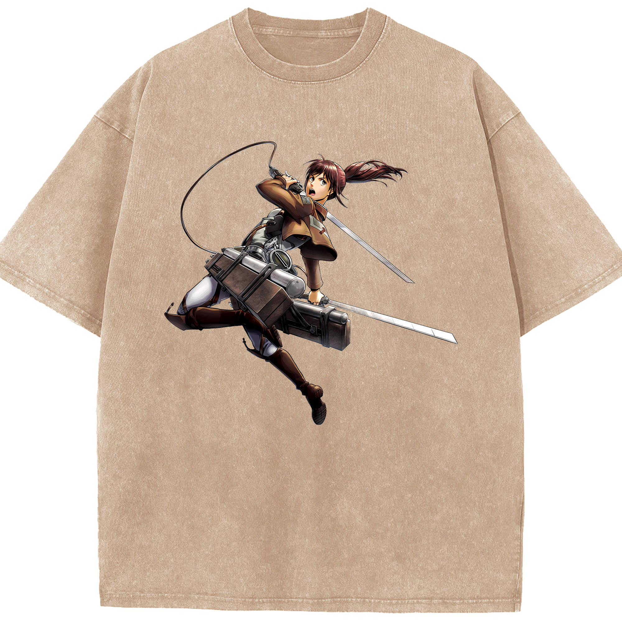 （画像用） 進撃の巨人 サシャ·ブラウス Attack on Titan Sasha Blaus 綿100% ヴィンテージ風 半袖Tシャツ（フロントプリント）
