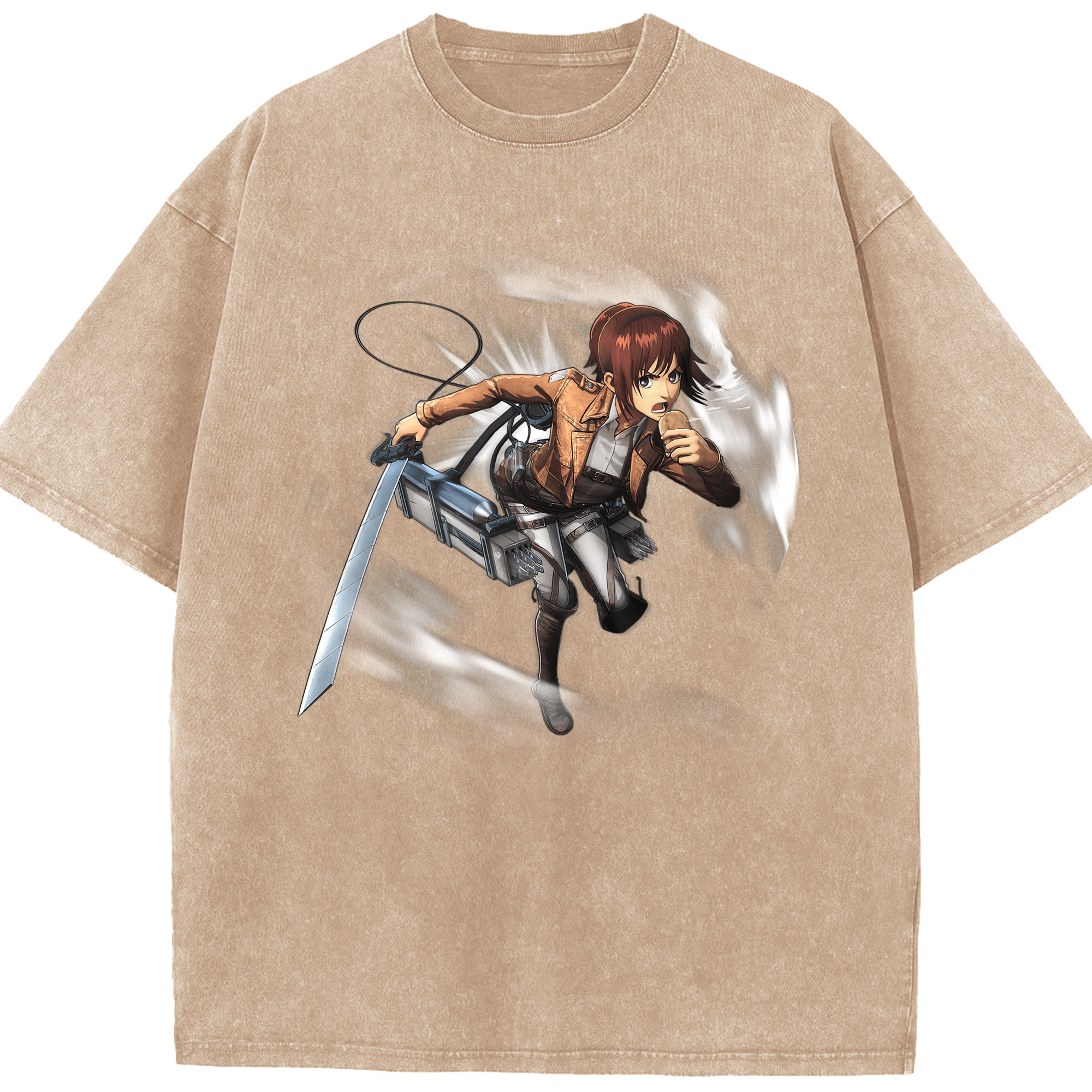 （画像用） 進撃の巨人 サシャ·ブラウス Attack on Titan Sasha Blaus 綿100% ヴィンテージ風 半袖Tシャツ（フロントプリント）