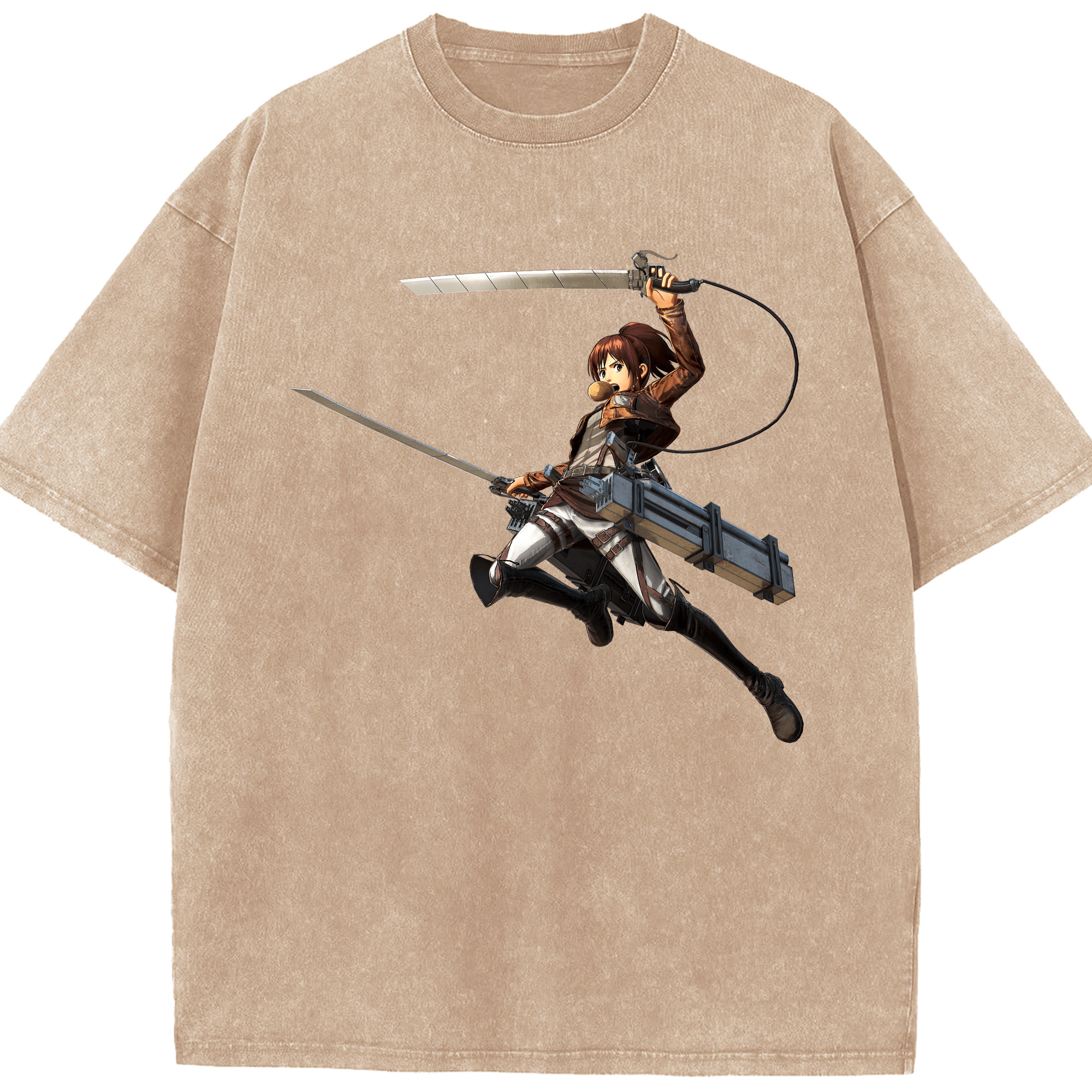 （画像用） 進撃の巨人 サシャ·ブラウス Attack on Titan Sasha Blaus 綿100% ヴィンテージ風 半袖Tシャツ（フロントプリント）
