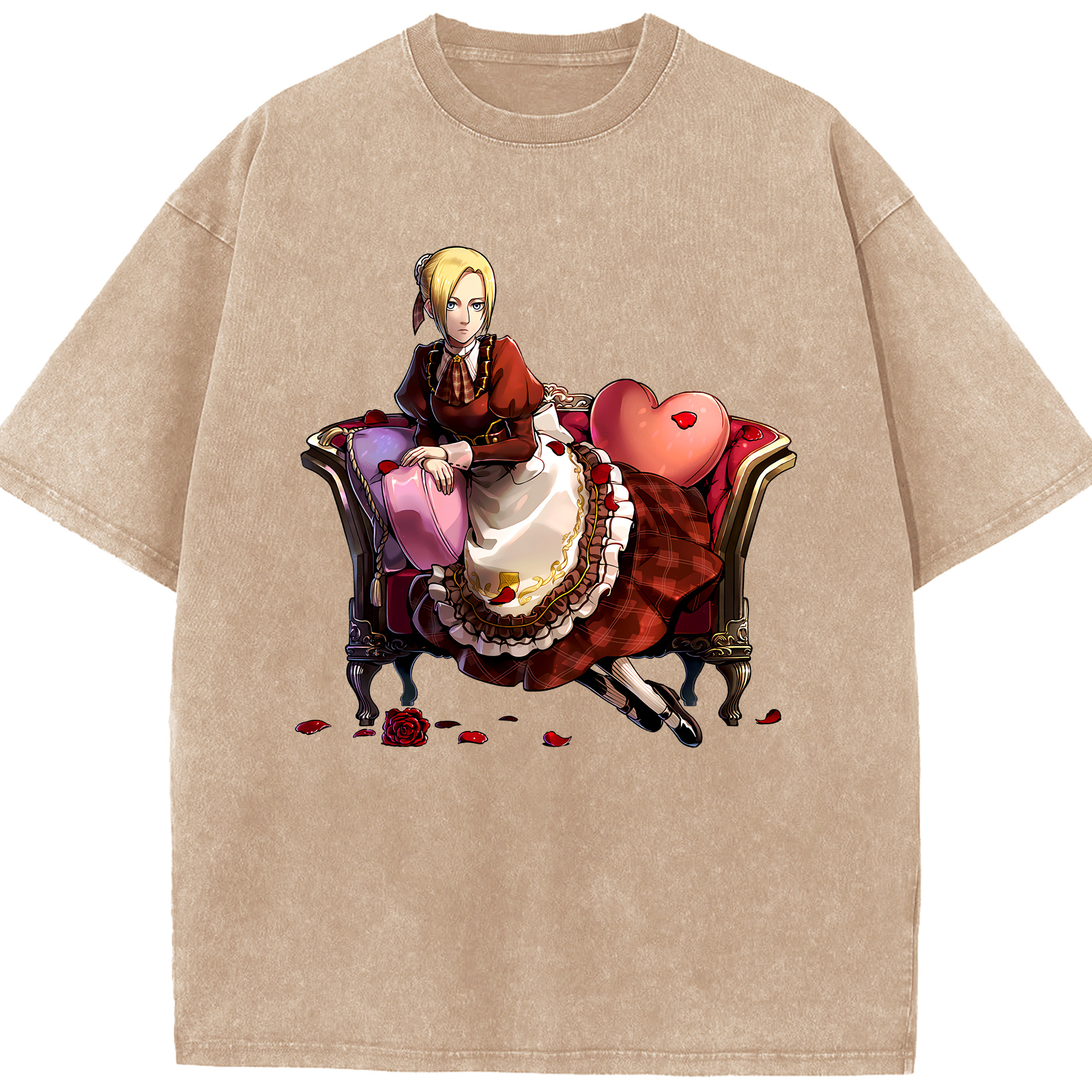 （画像用） 進撃の巨人 アニ・レオンハート Attack on Titan Annie Leonhart 綿100% ヴィンテージ風 半袖Tシャツ（フロントプリント）