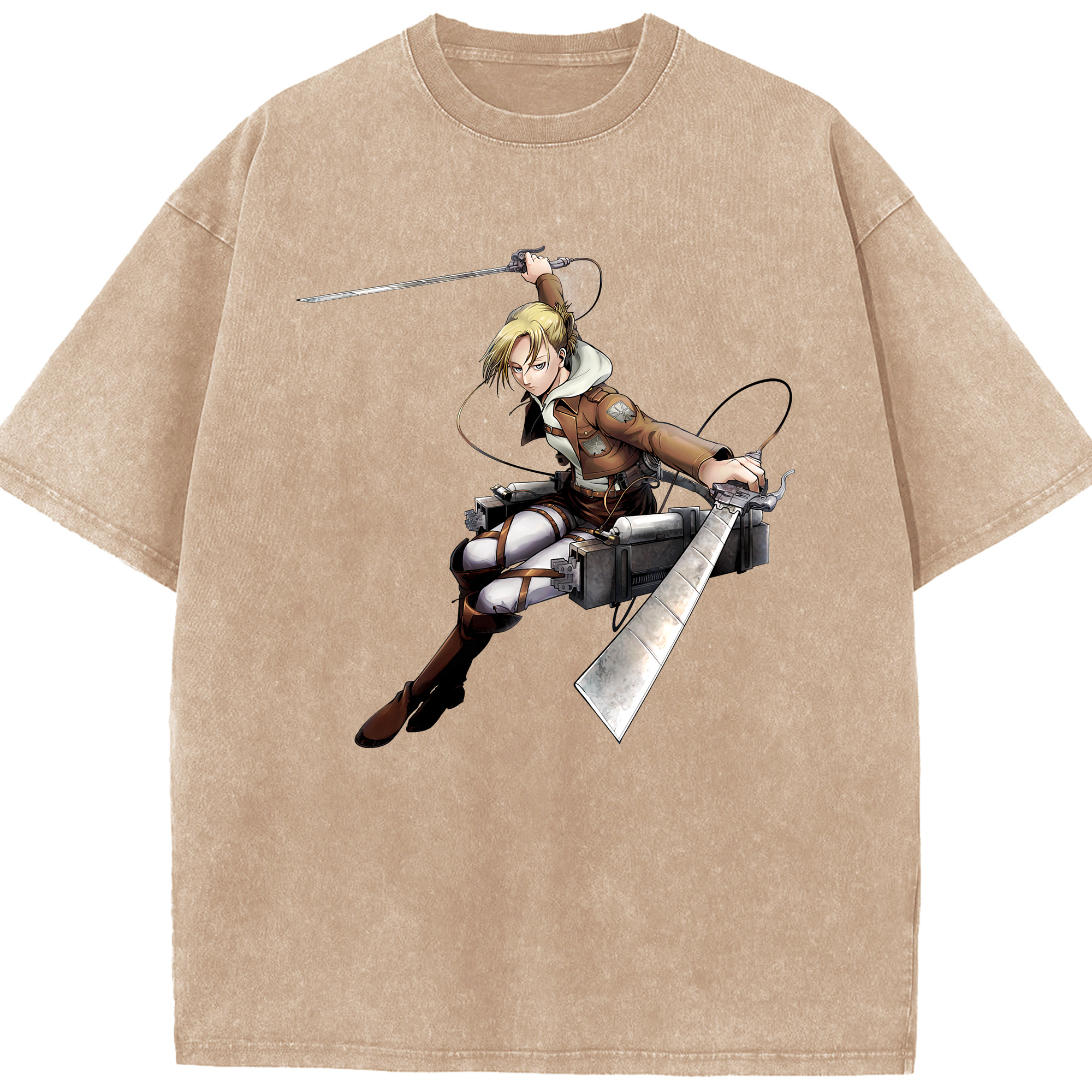（画像用） 進撃の巨人 アニ・レオンハート Attack on Titan Annie Leonhart 綿100% ヴィンテージ風 半袖Tシャツ（フロントプリント）