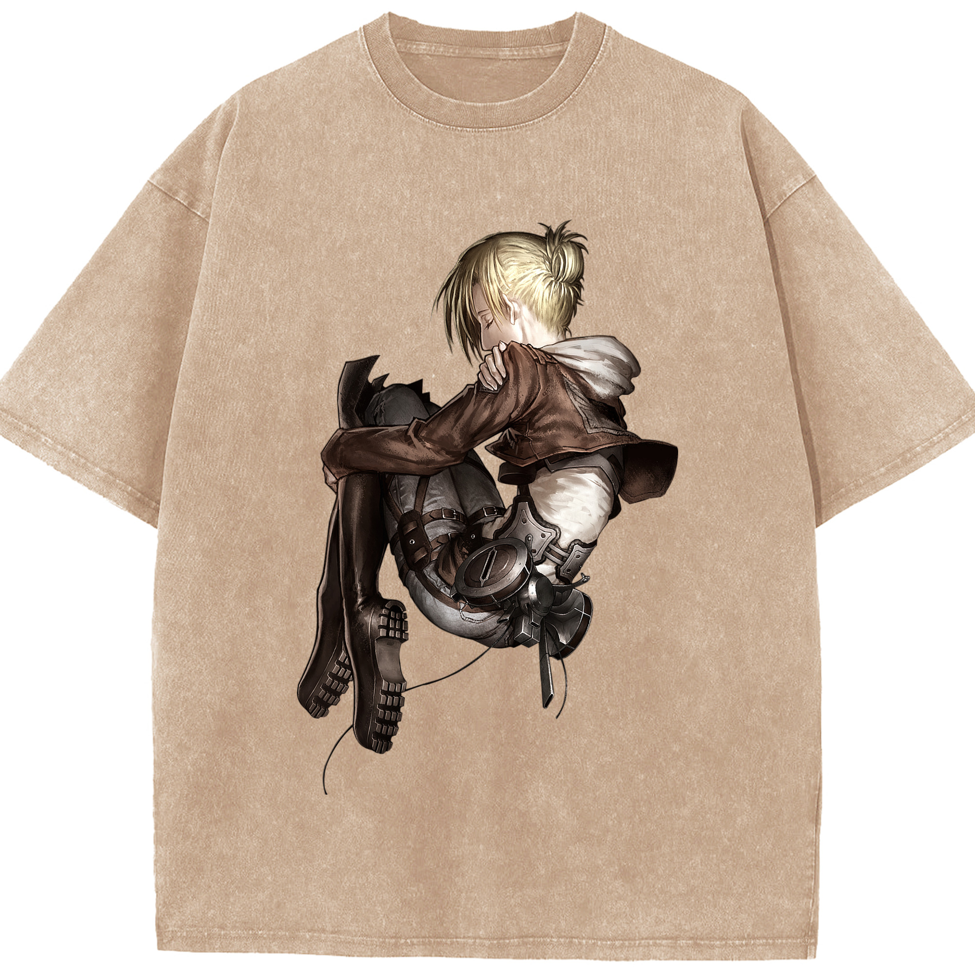 （画像用） 進撃の巨人 アニ・レオンハート Attack on Titan Annie Leonhart 綿100% ヴィンテージ風 半袖Tシャツ（フロントプリント）