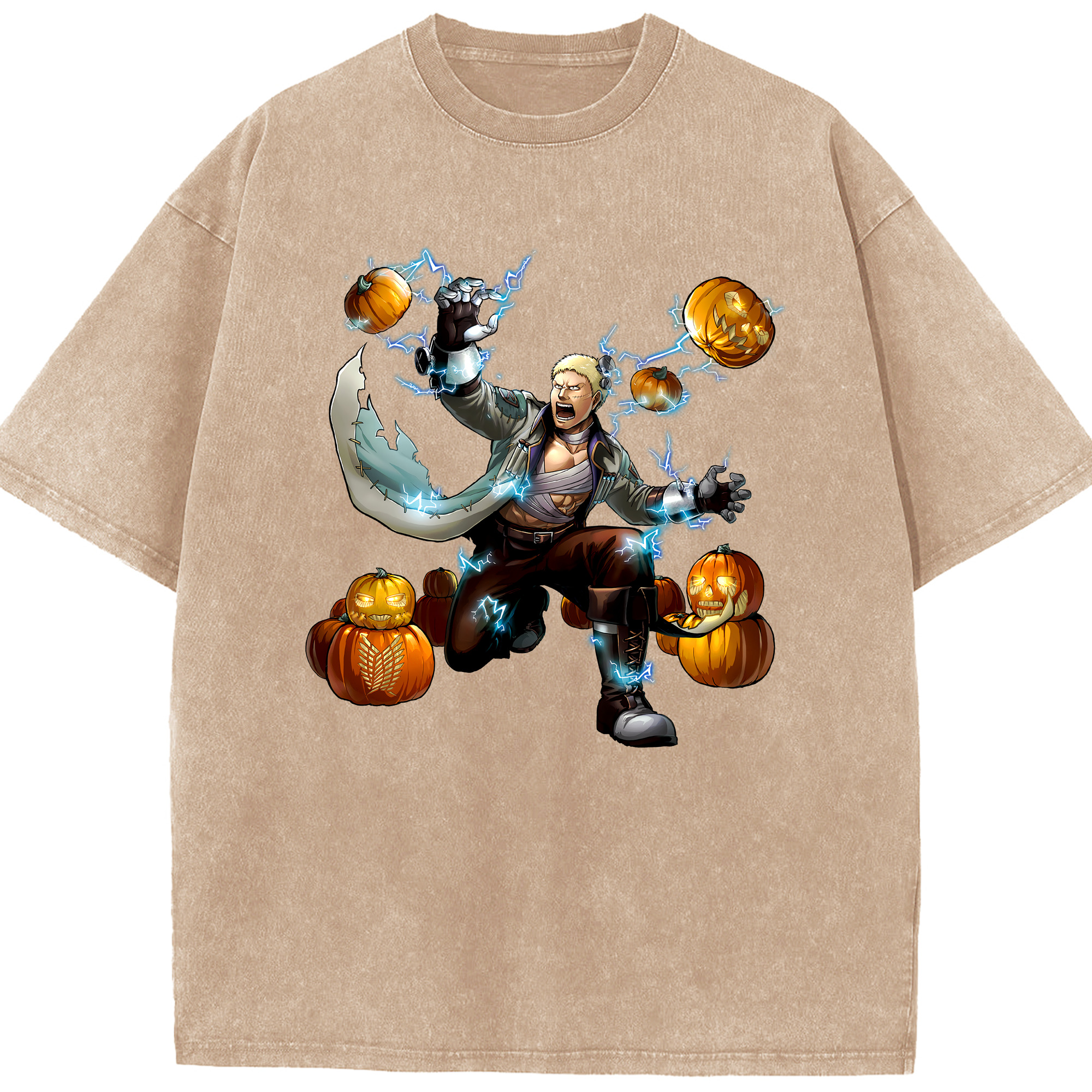 （画像用） 進撃の巨人 ライナー・ブラウン Attack on Titan Reiner Braun 綿100% ヴィンテージ風 半袖Tシャツ（フロントプリント）