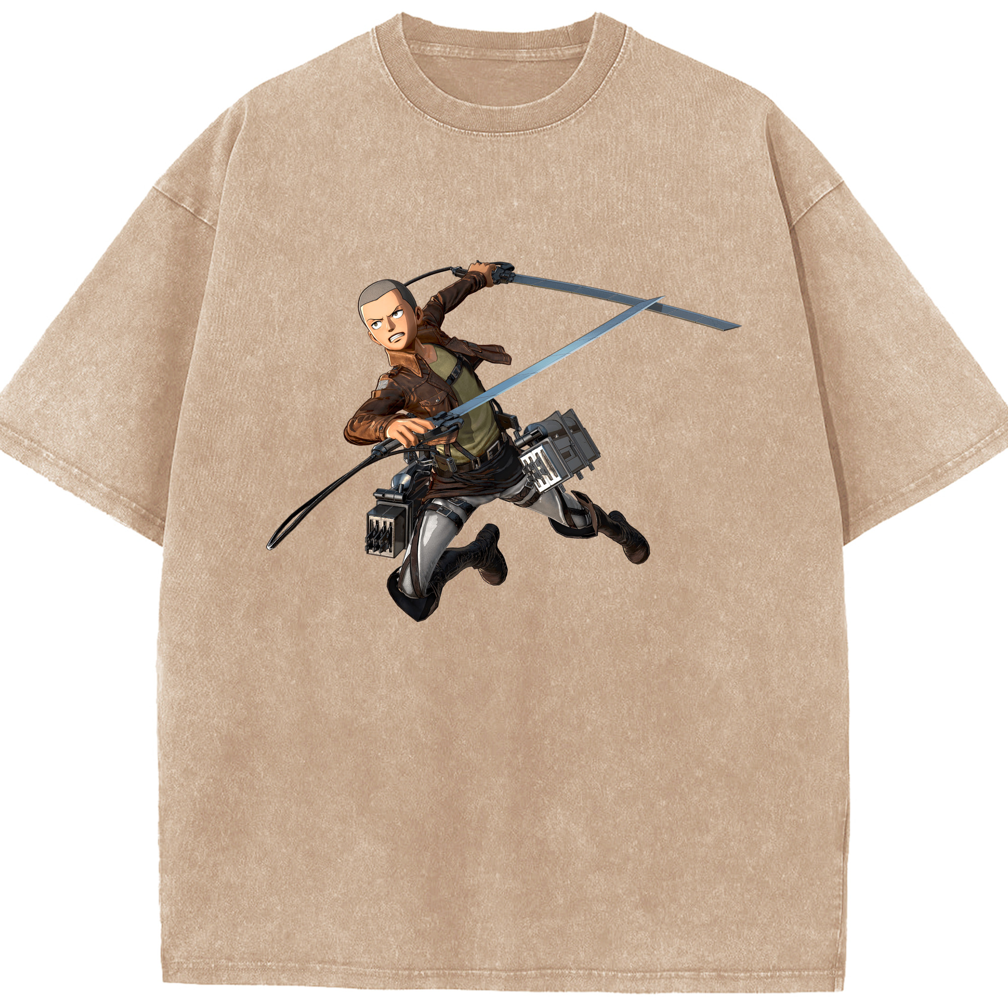（画像用） 進撃の巨人 コニー·スプリンガー Attack on Titan Connie Springer 綿100% ヴィンテージ風 半袖Tシャツ（フロントプリント）