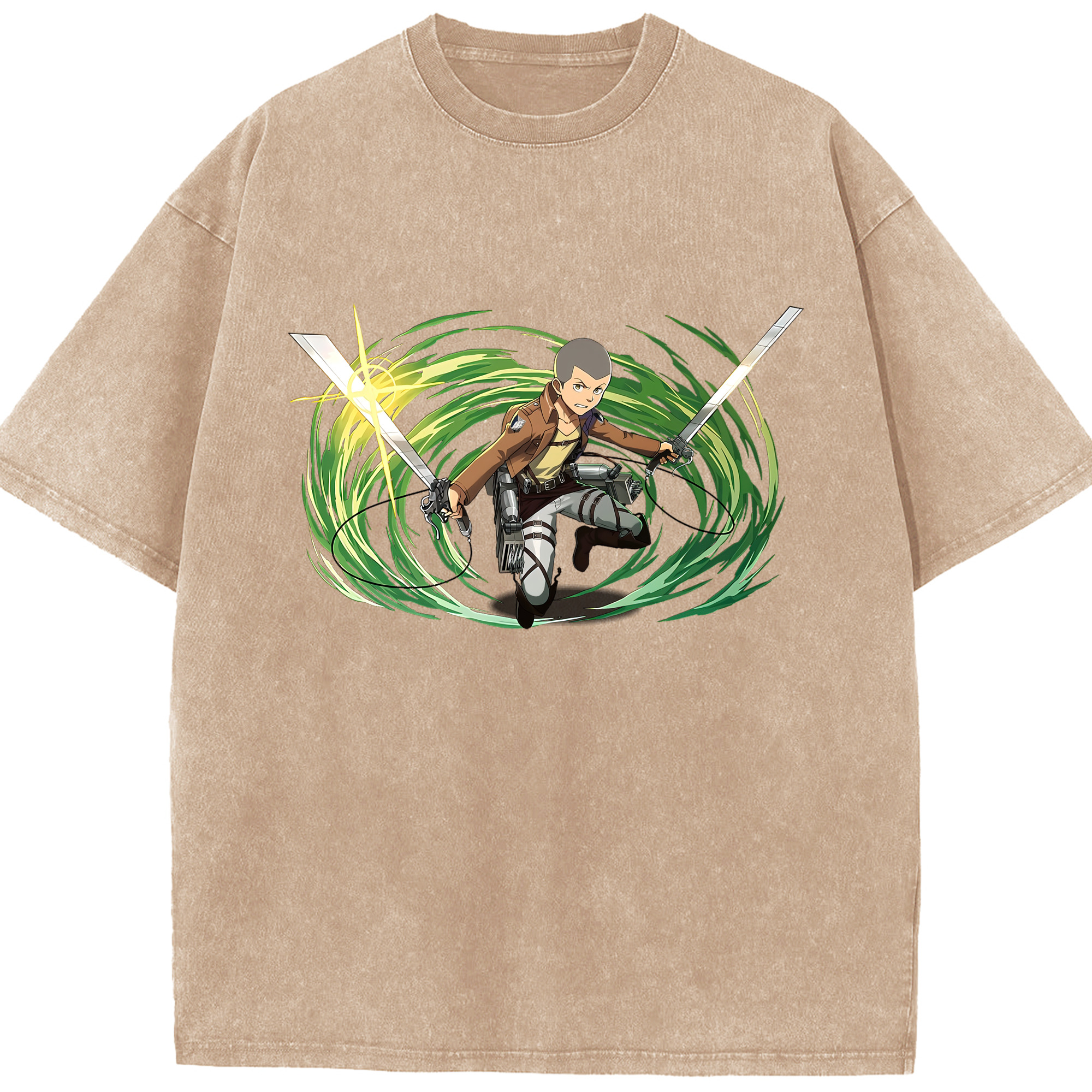（画像用） 進撃の巨人 コニー·スプリンガー Attack on Titan Connie Springer 綿100% ヴィンテージ風 半袖Tシャツ（フロントプリント）