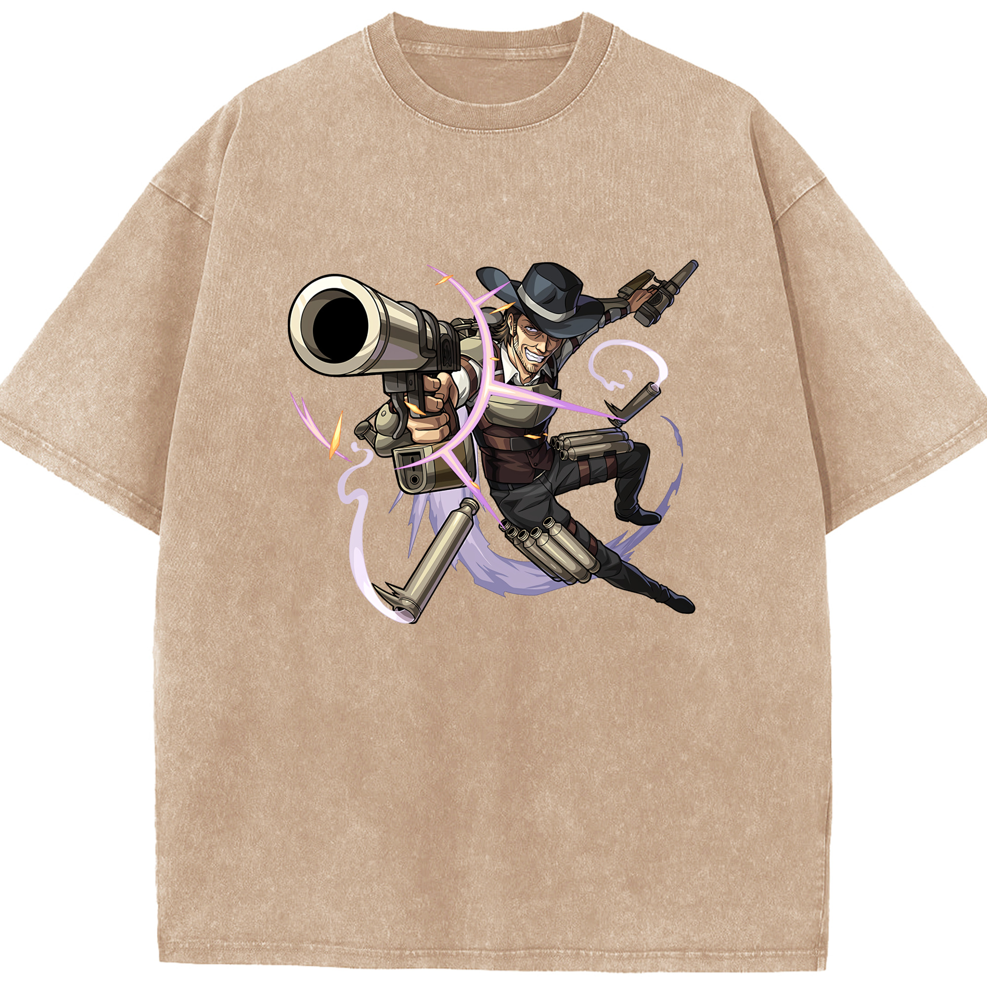 （画像用） 進撃の巨人 ケニー·アッカーマン Attack on Titan Kenny Ackerman 綿100% ヴィンテージ風 半袖Tシャツ（フロントプリント）