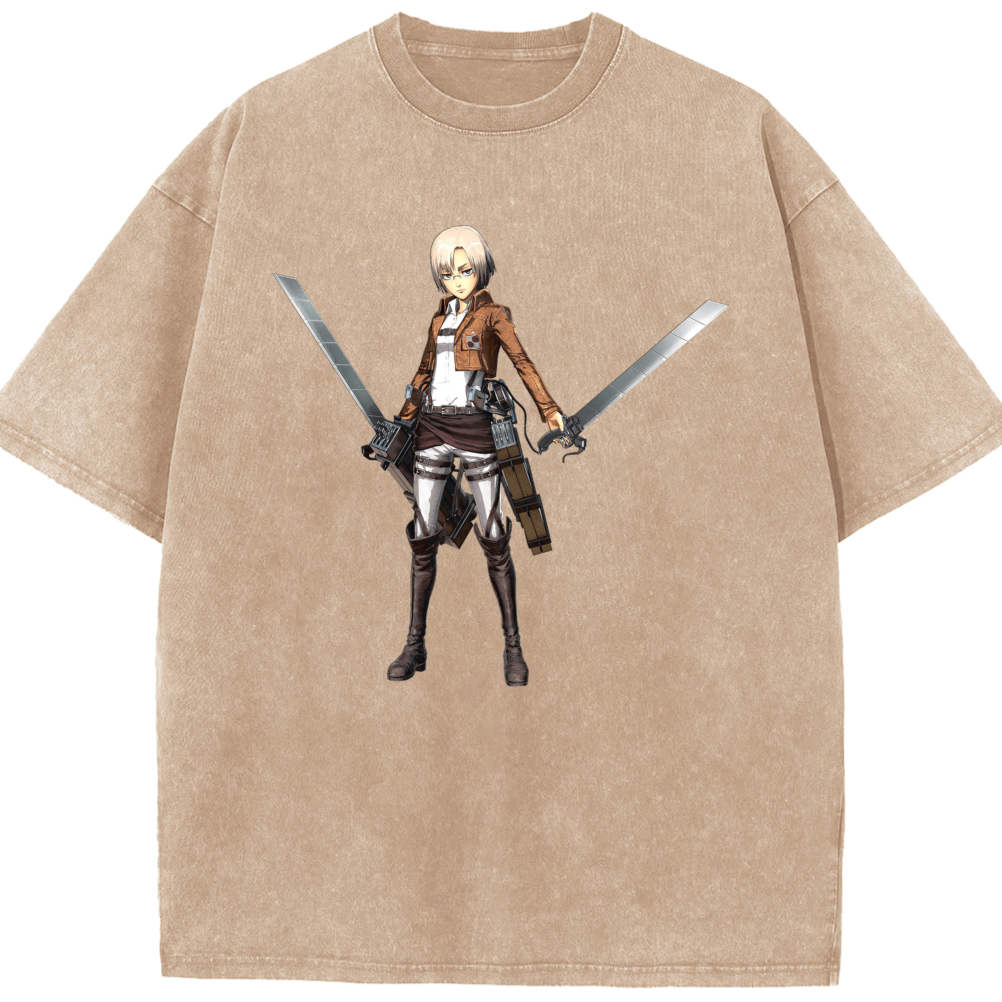 （画像用）  綿100% ヴィンテージ風 半袖Tシャツ（フロントプリント）