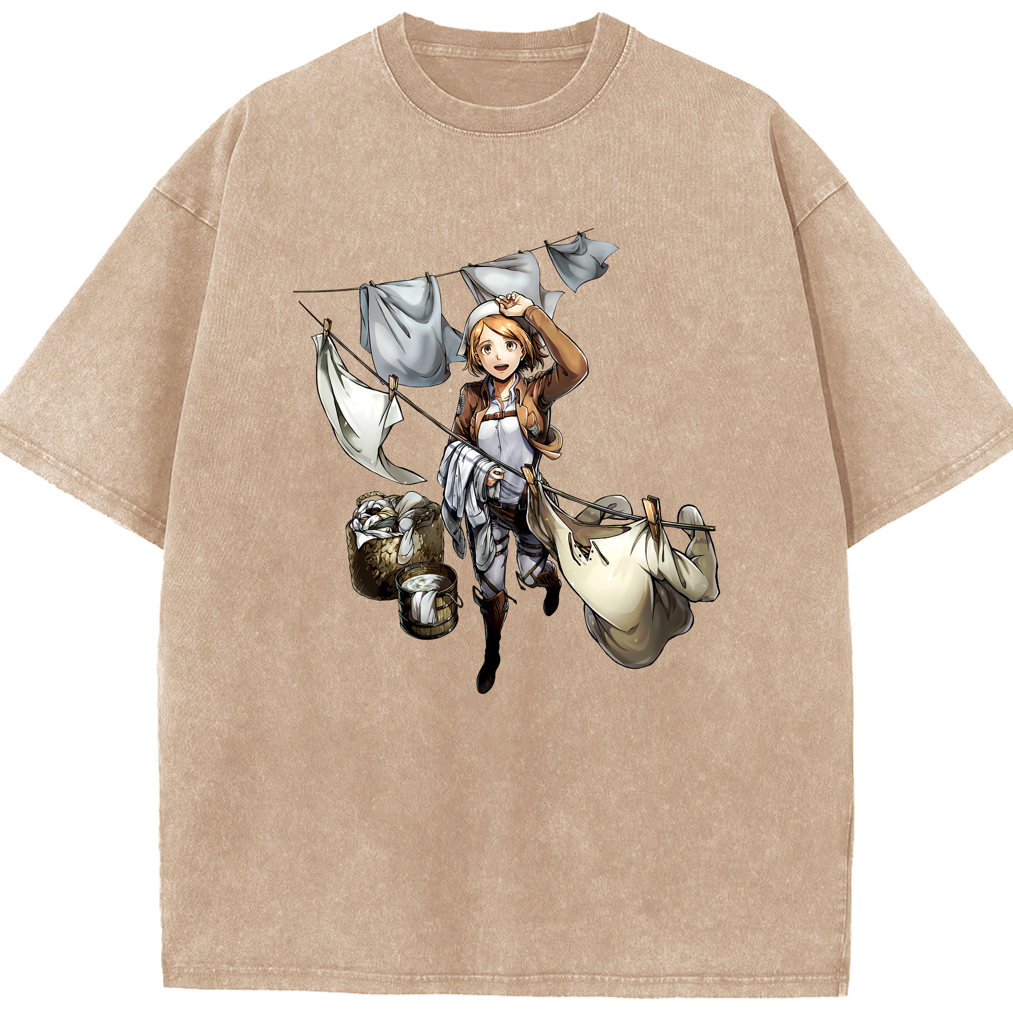 （画像用） 進撃の巨人 ペトラ·ラル Attack on Titan Petra Rall 綿100% ヴィンテージ風 半袖Tシャツ（フロントプリント）