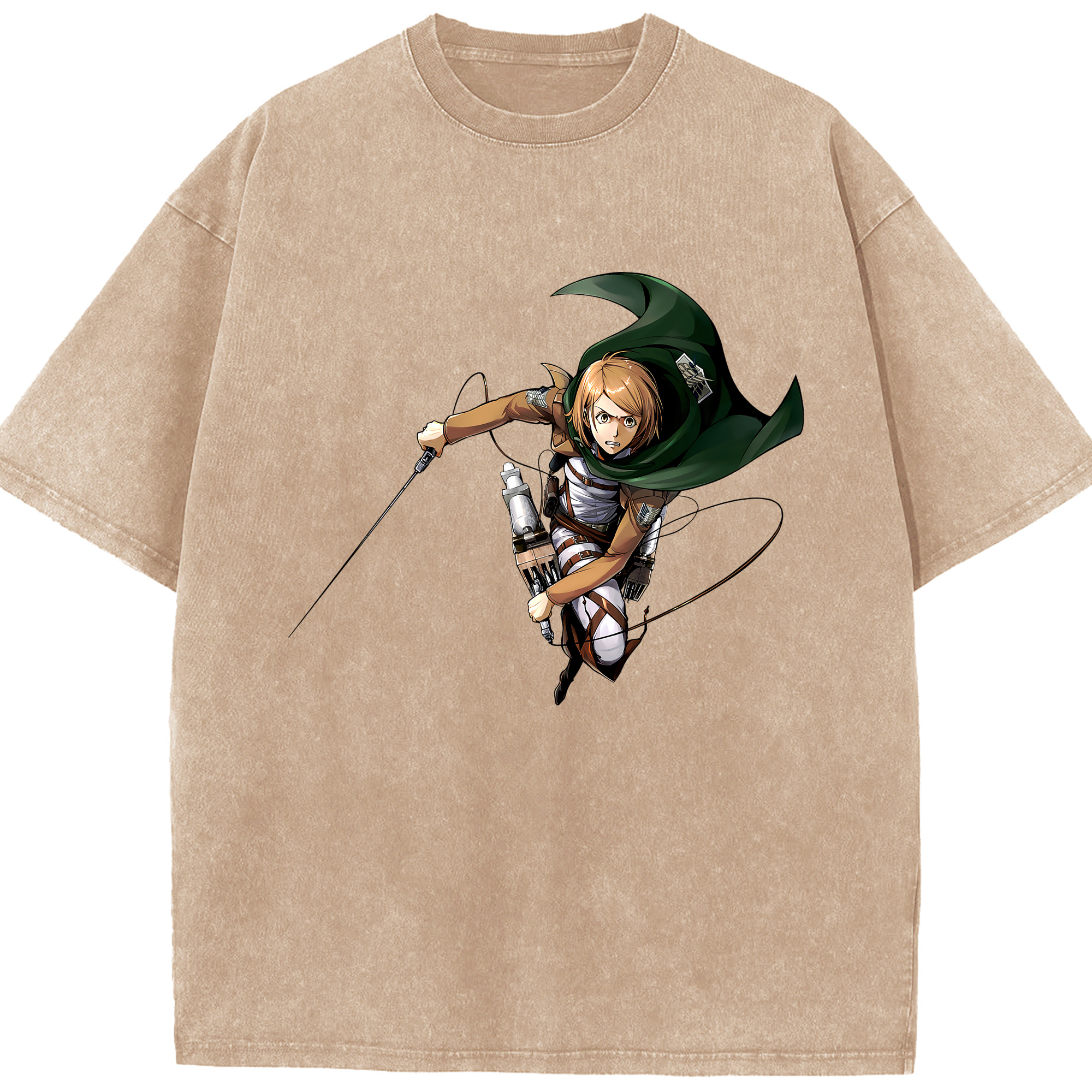 （画像用） 進撃の巨人 ペトラ·ラル Attack on Titan Petra Rall 綿100% ヴィンテージ風 半袖Tシャツ（フロントプリント）