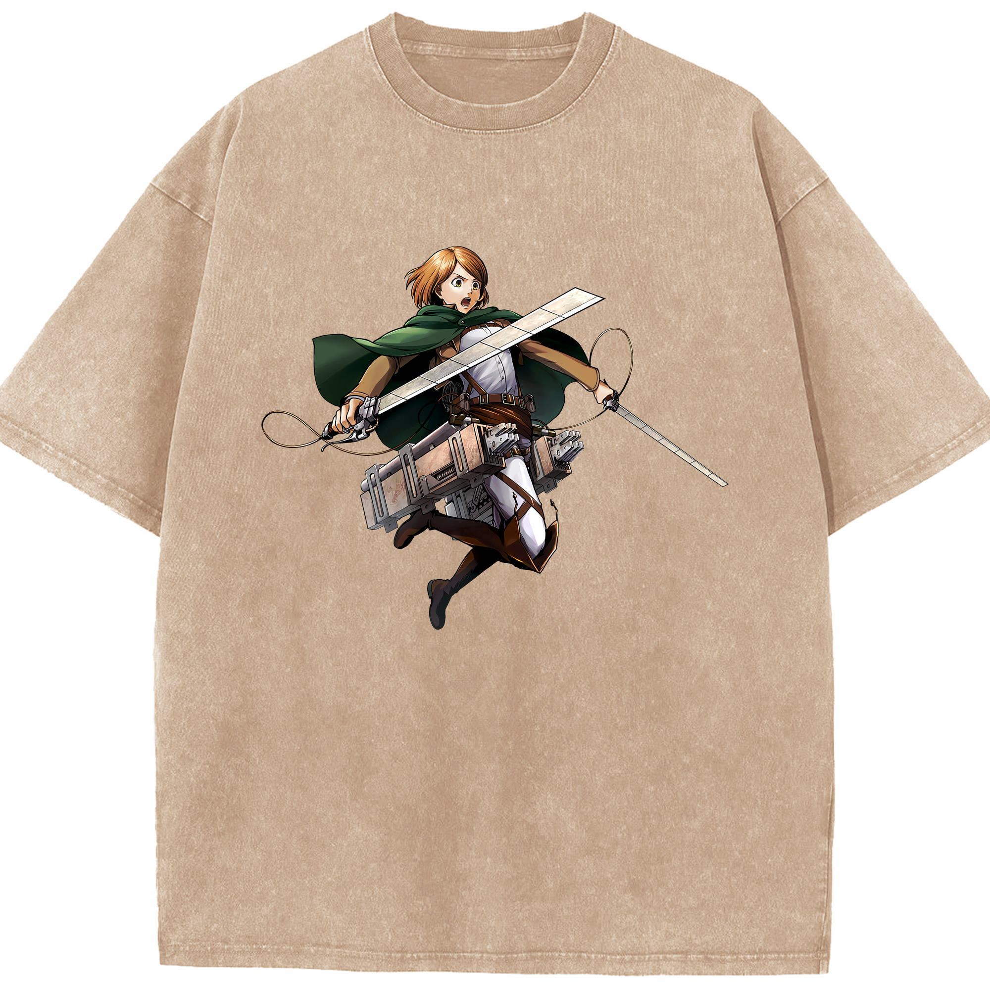 （画像用） 進撃の巨人 ペトラ·ラル Attack on Titan Petra Rall 綿100% ヴィンテージ風 半袖Tシャツ（フロントプリント）