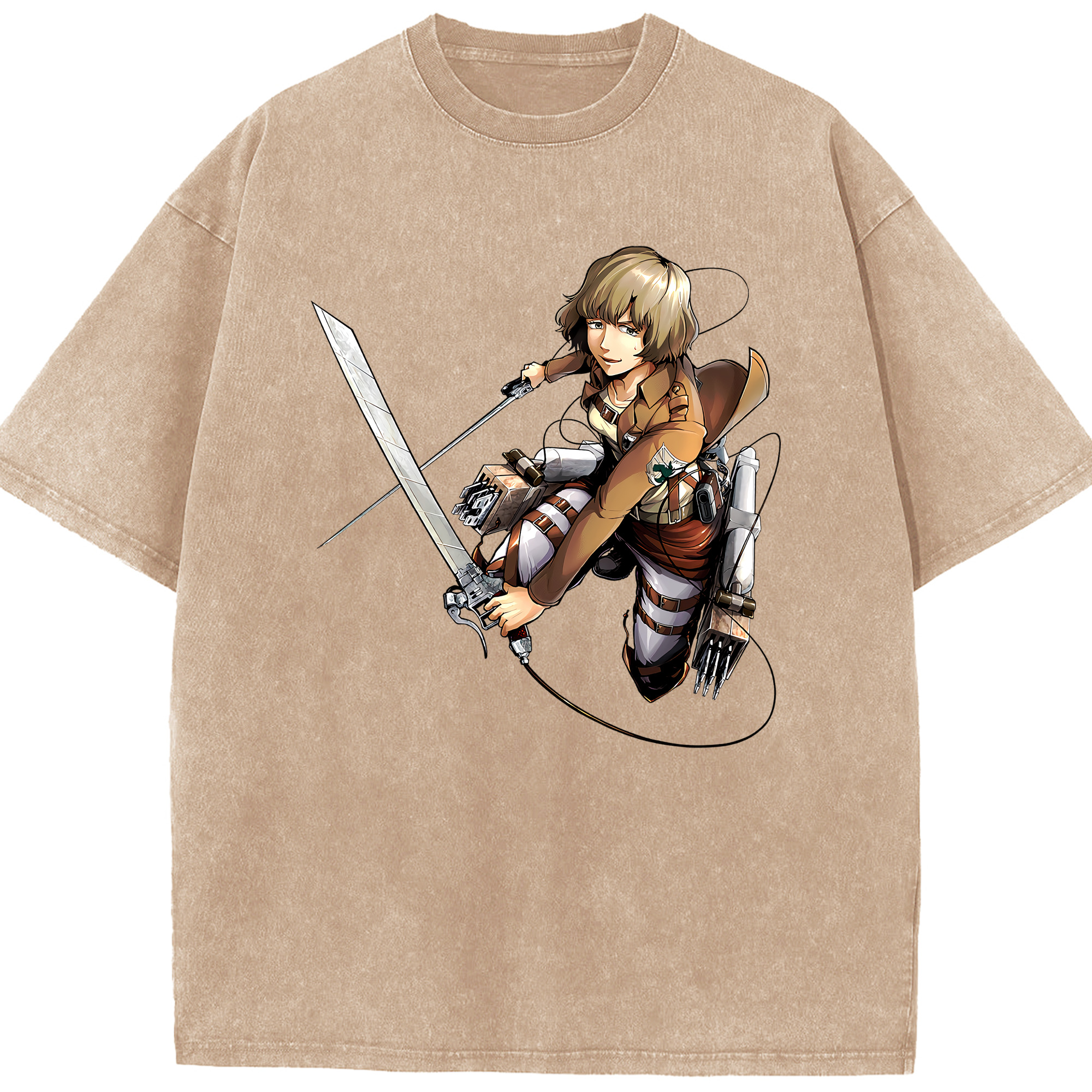 （画像用） 進撃の巨人 ヒツチ Attack on Titan Hitch 綿100% ヴィンテージ風 半袖Tシャツ（フロントプリント）