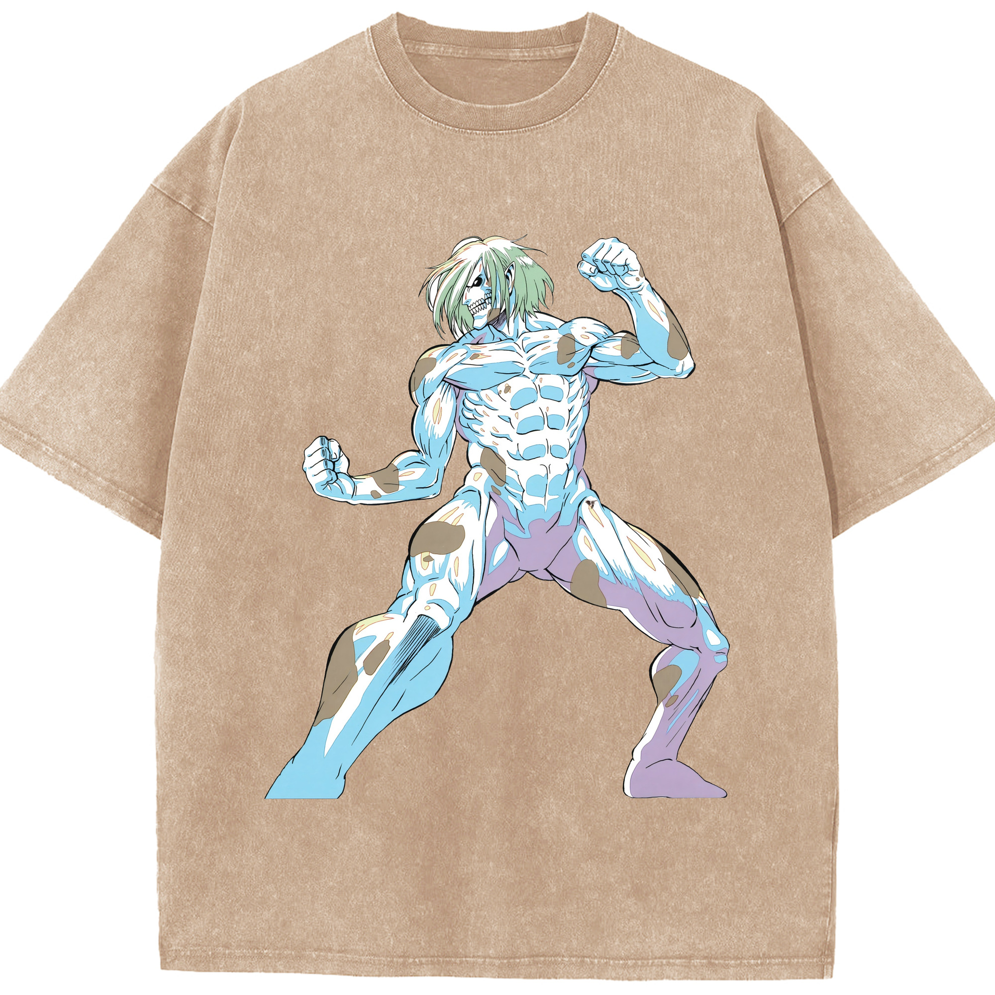 （画像用） 進撃の巨人 Attack on Titan 綿100% ヴィンテージ風 半袖Tシャツ（フロントプリント）