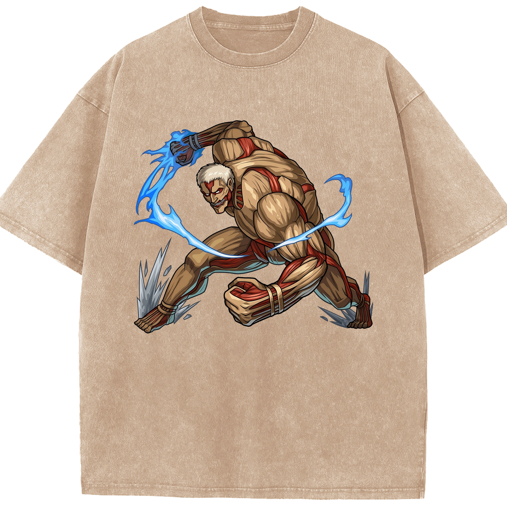 （画像用） 進撃の巨人 Attack on Titan 綿100% ヴィンテージ風 半袖Tシャツ（フロントプリント）