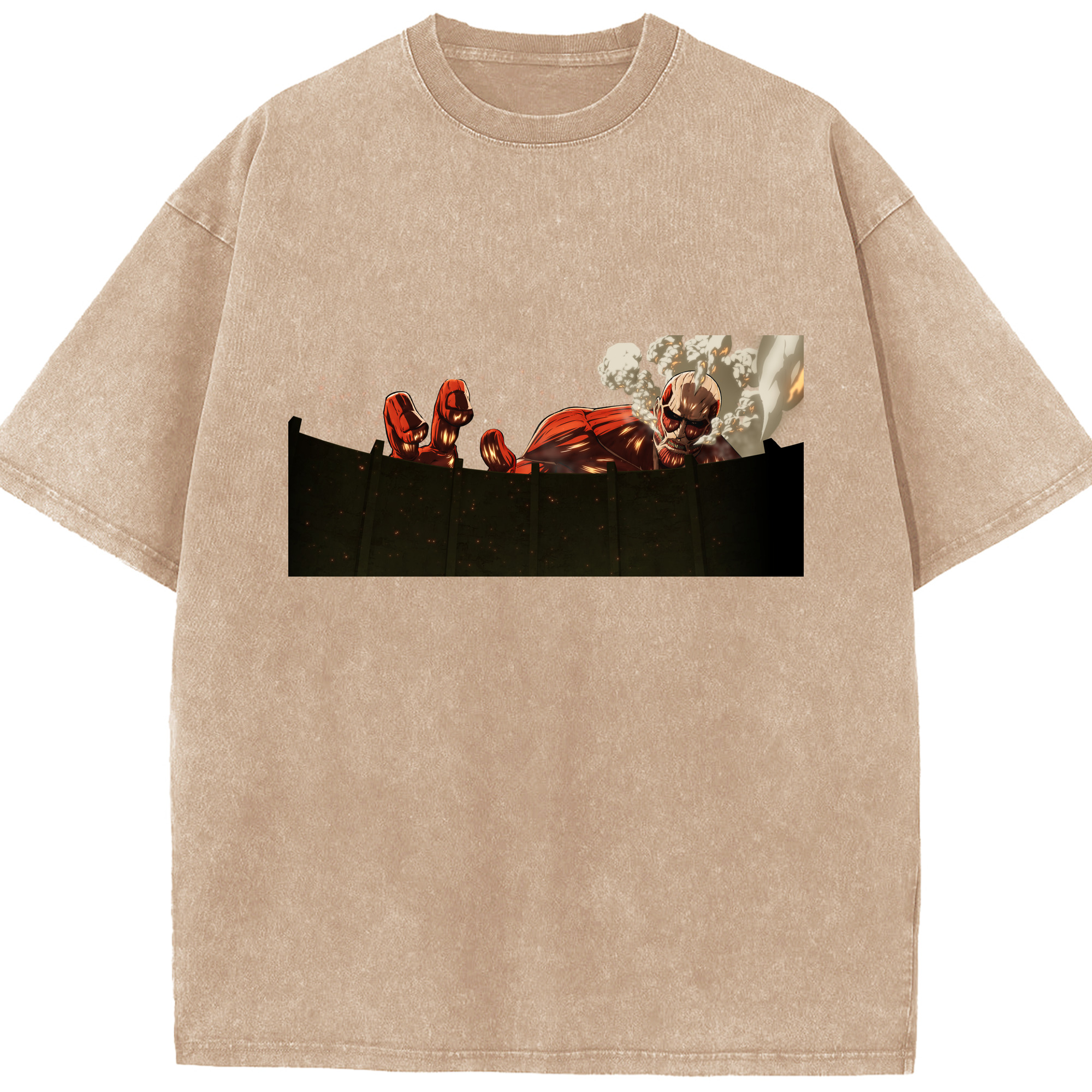 （画像用） 進撃の巨人 Attack on Titan 綿100% ヴィンテージ風 半袖Tシャツ（フロントプリント）
