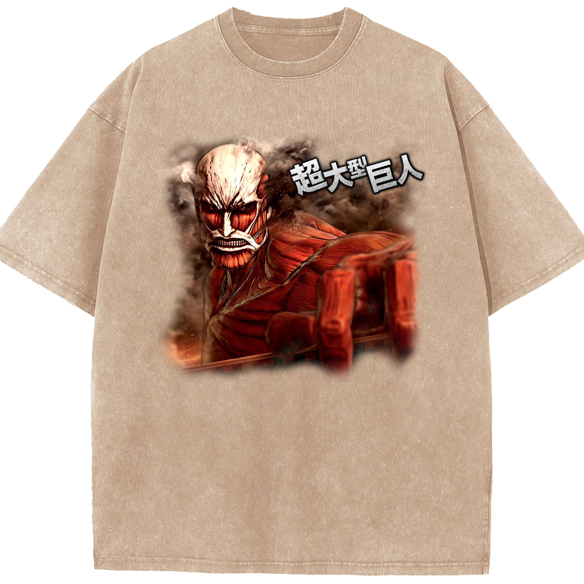 （画像用） 進撃の巨人 Attack on Titan 綿100% ヴィンテージ風 半袖Tシャツ（フロントプリント）
