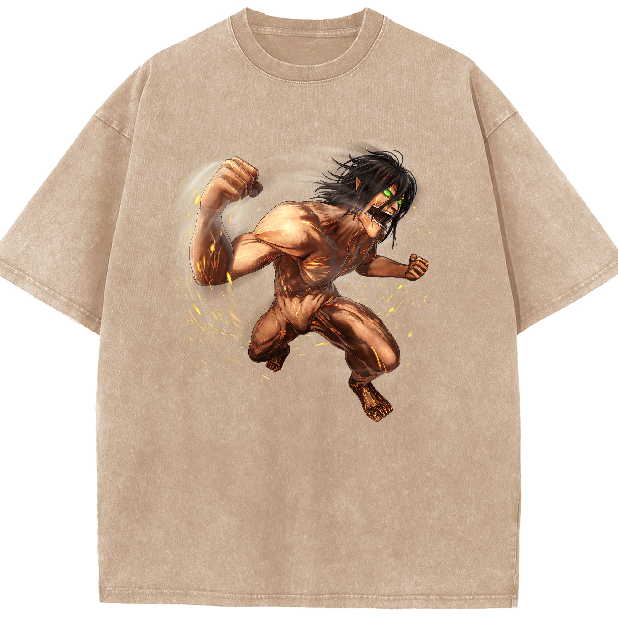 （画像用） 進撃の巨人 Attack on Titan 綿100% ヴィンテージ風 半袖Tシャツ（フロントプリント）