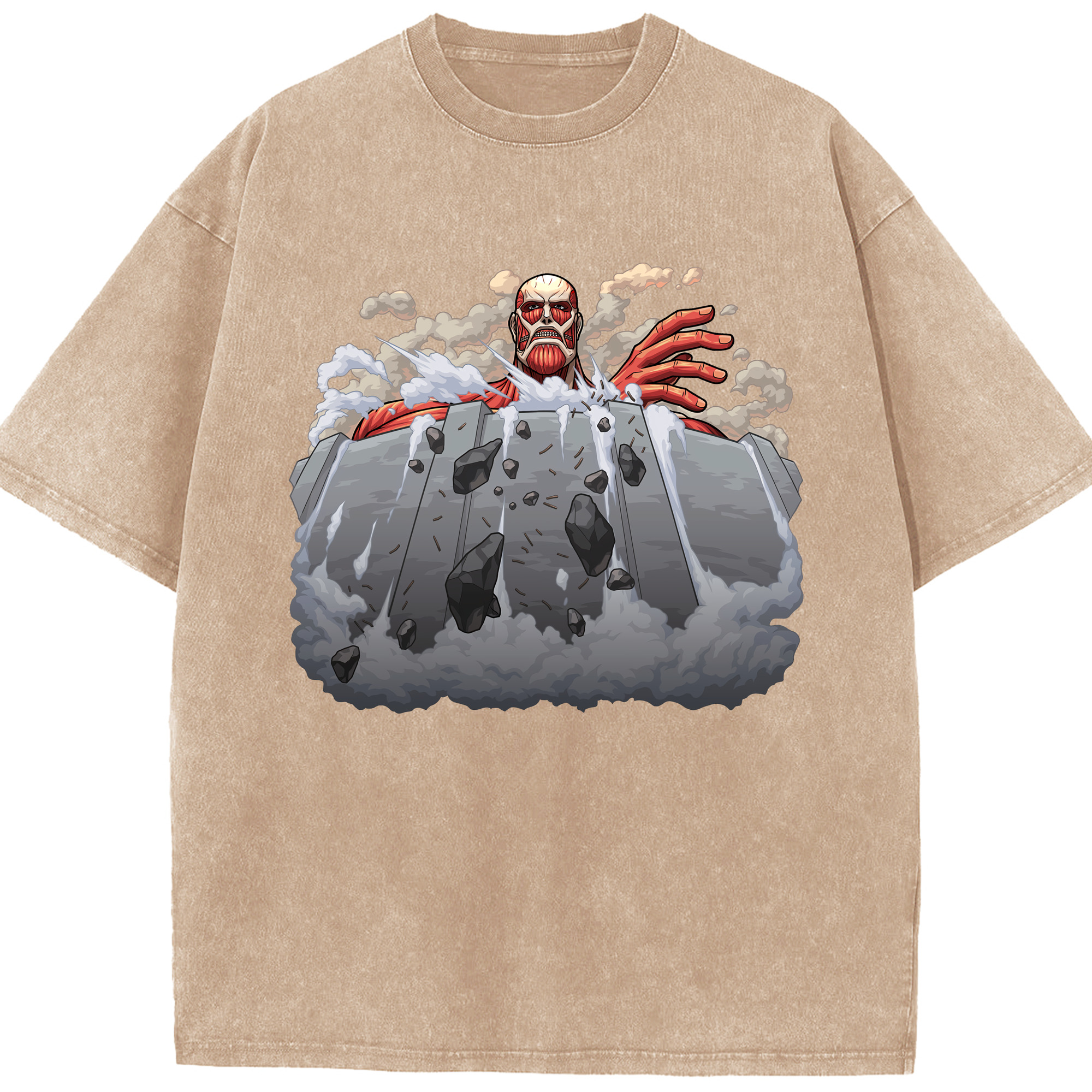 （画像用） 進撃の巨人 Attack on Titan 綿100% ヴィンテージ風 半袖Tシャツ（フロントプリント）