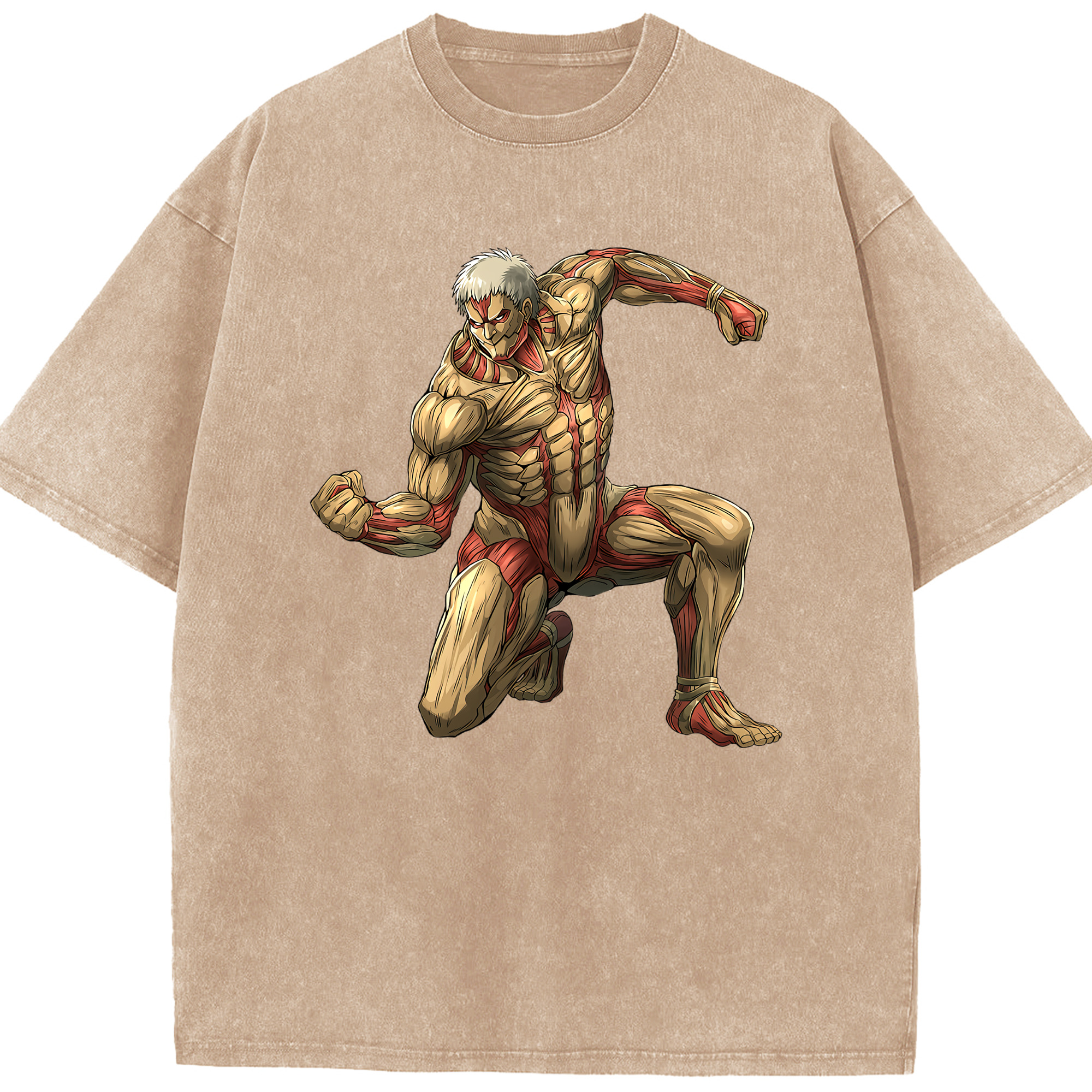 （画像用） 進撃の巨人 Attack on Titan 綿100% ヴィンテージ風 半袖Tシャツ（フロントプリント）