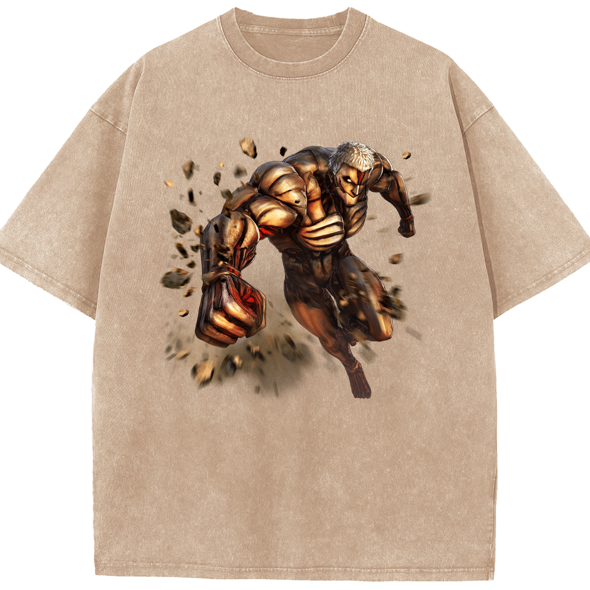 （画像用） 進撃の巨人 Attack on Titan 綿100% ヴィンテージ風 半袖Tシャツ（フロントプリント）