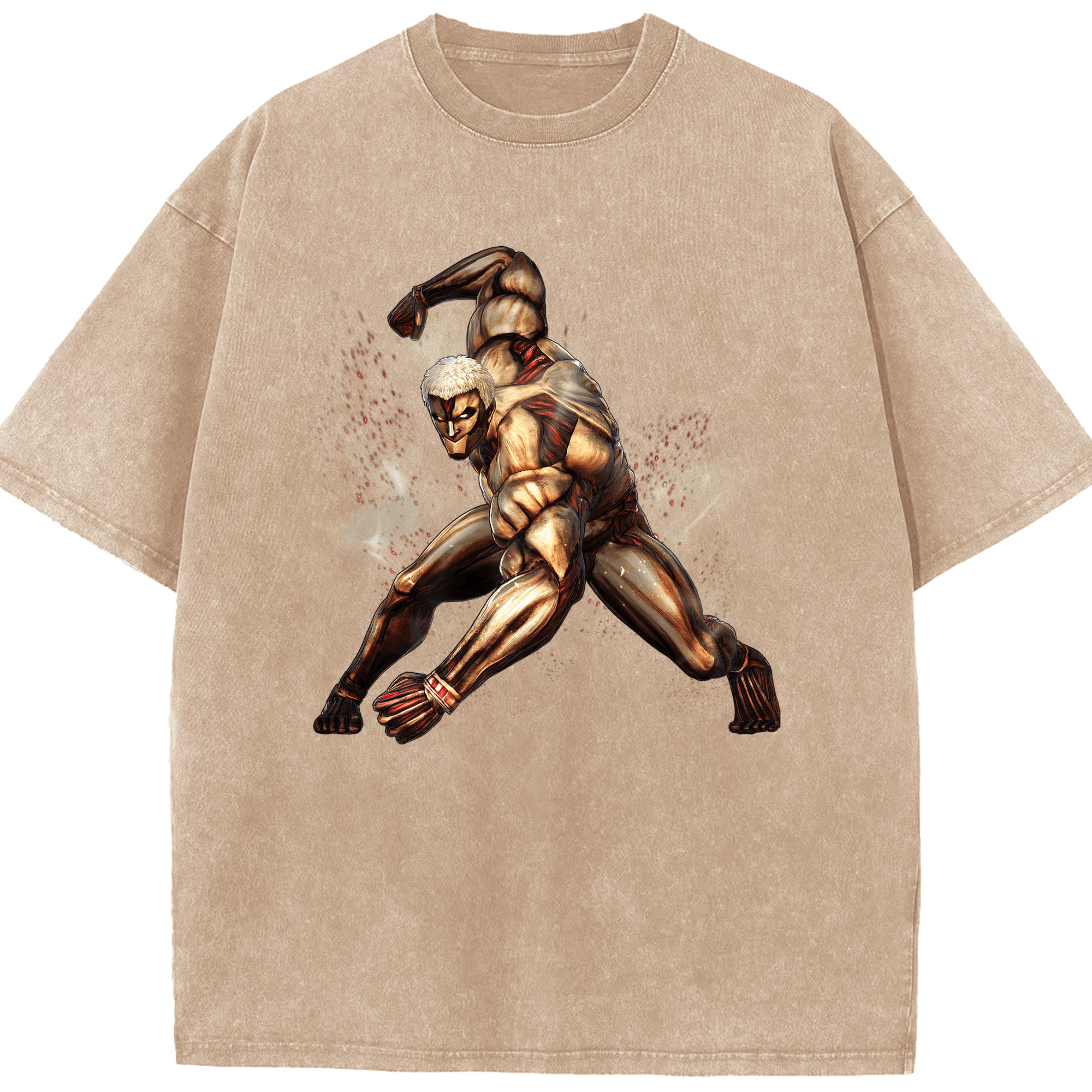 （画像用） 進撃の巨人 Attack on Titan 綿100% ヴィンテージ風 半袖Tシャツ（フロントプリント）