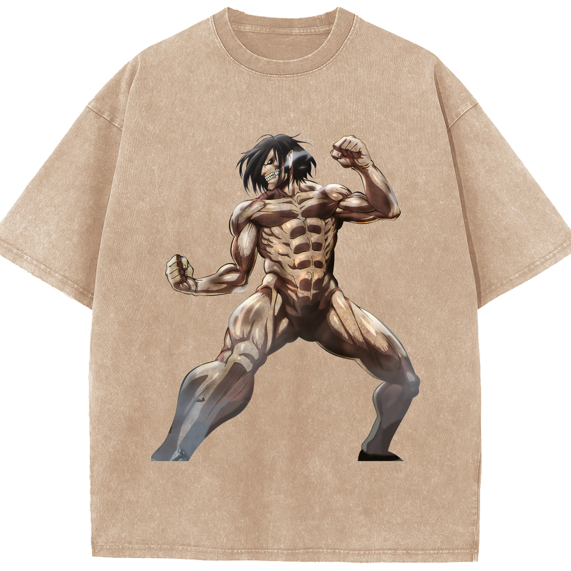 （画像用） 進撃の巨人 Attack on Titan 綿100% ヴィンテージ風 半袖Tシャツ（フロントプリント）