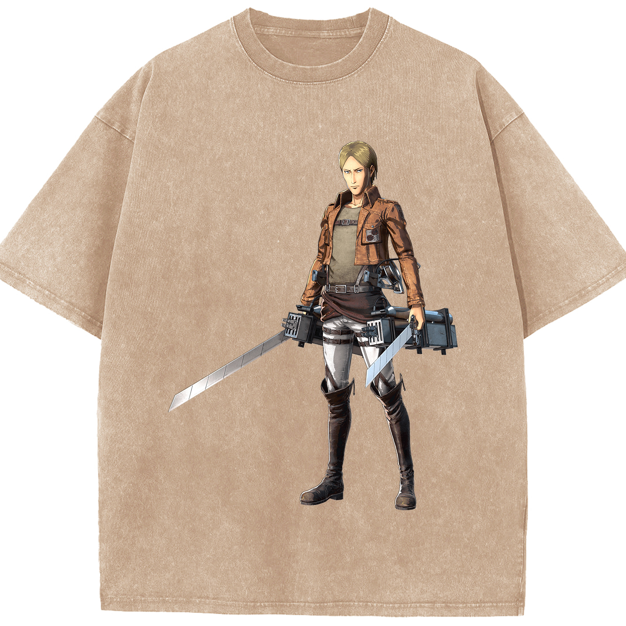 （画像用） 進撃の巨人 Attack on Titan 綿100% ヴィンテージ風 半袖Tシャツ（フロントプリント）